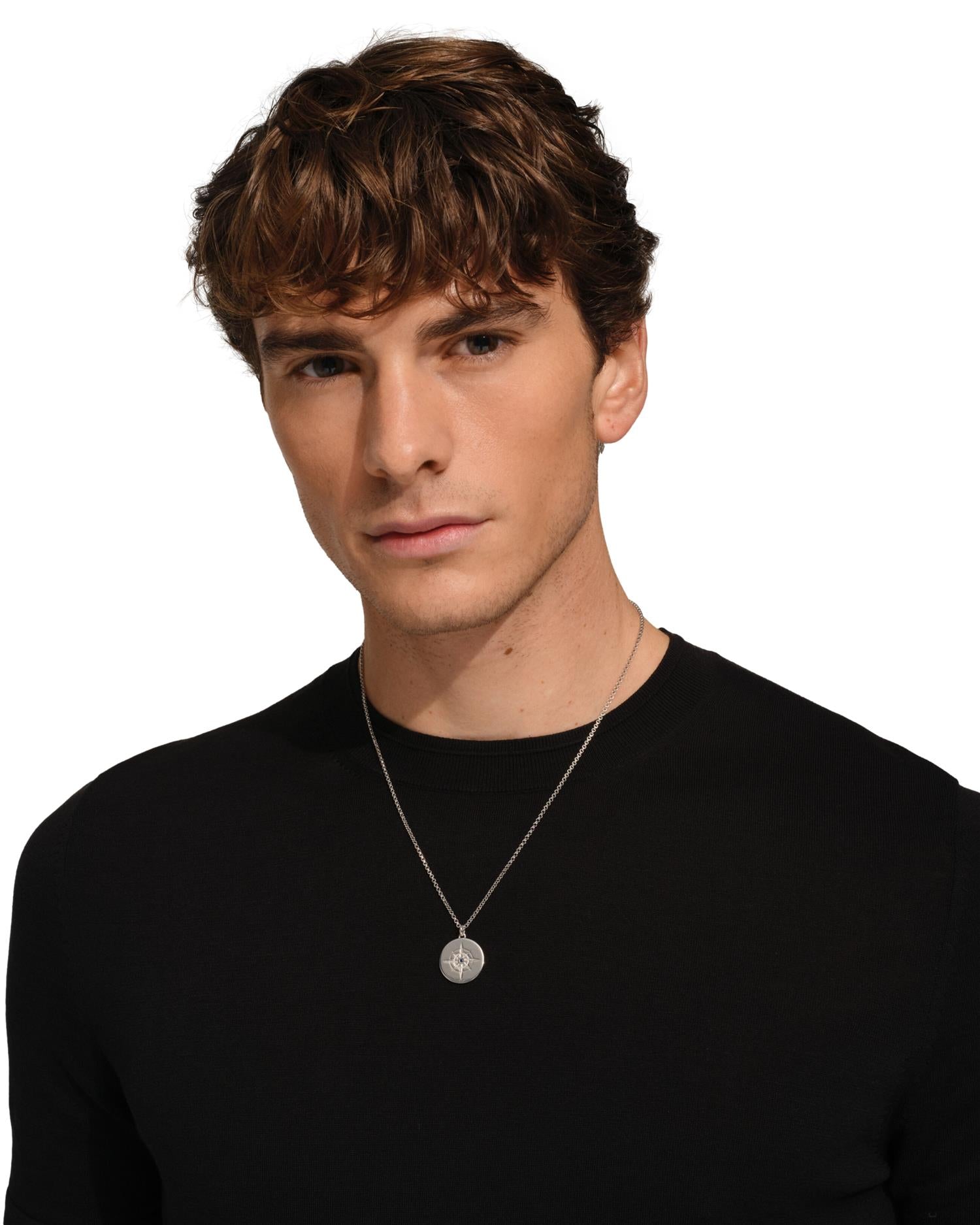 Tom Wood Compass Pendant Blue Sapphire Modo Exclusive Smykke Sølv