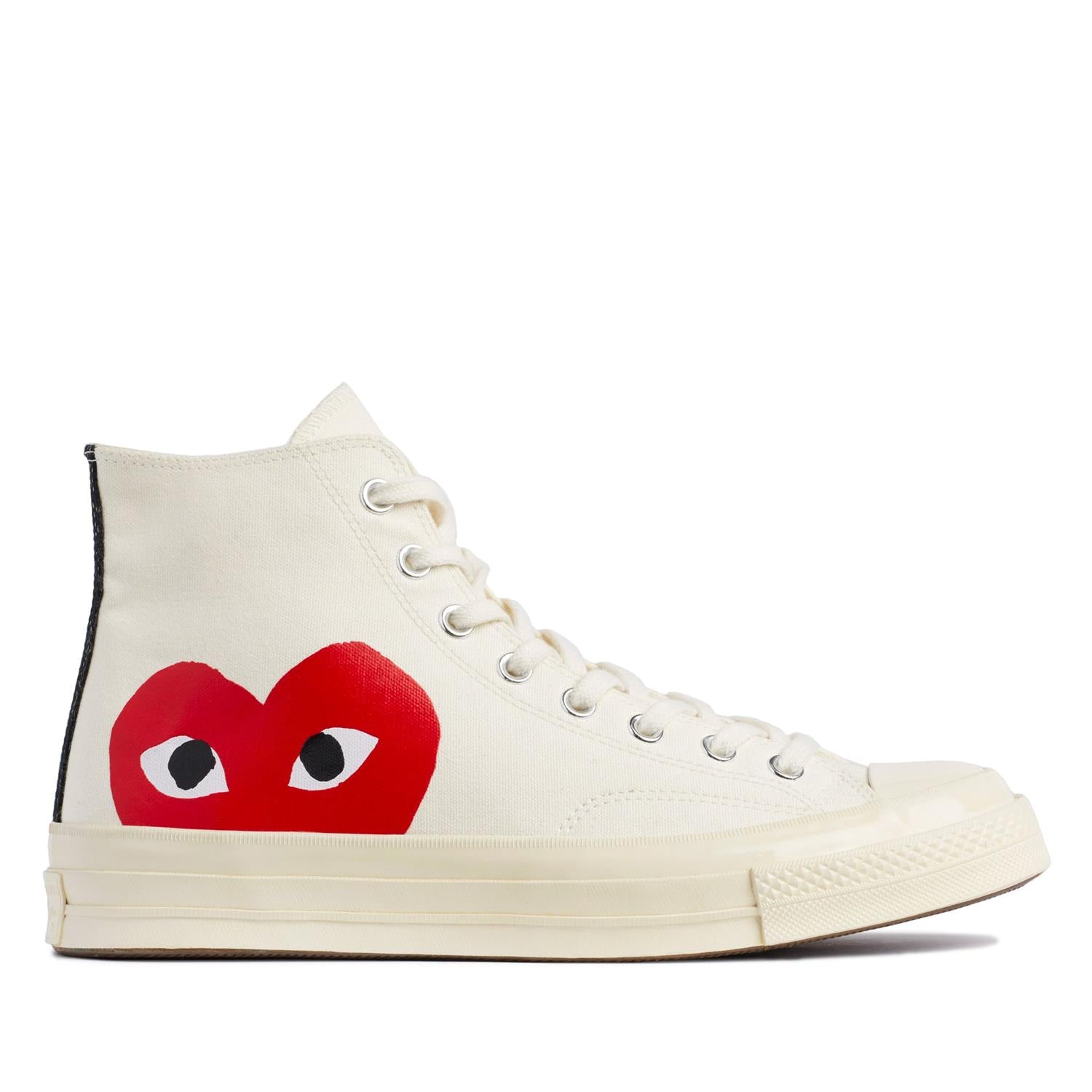 Comme des Garcons Play x Converse CDG BIG HEART HI Top White Sko Off-White - modostore.no