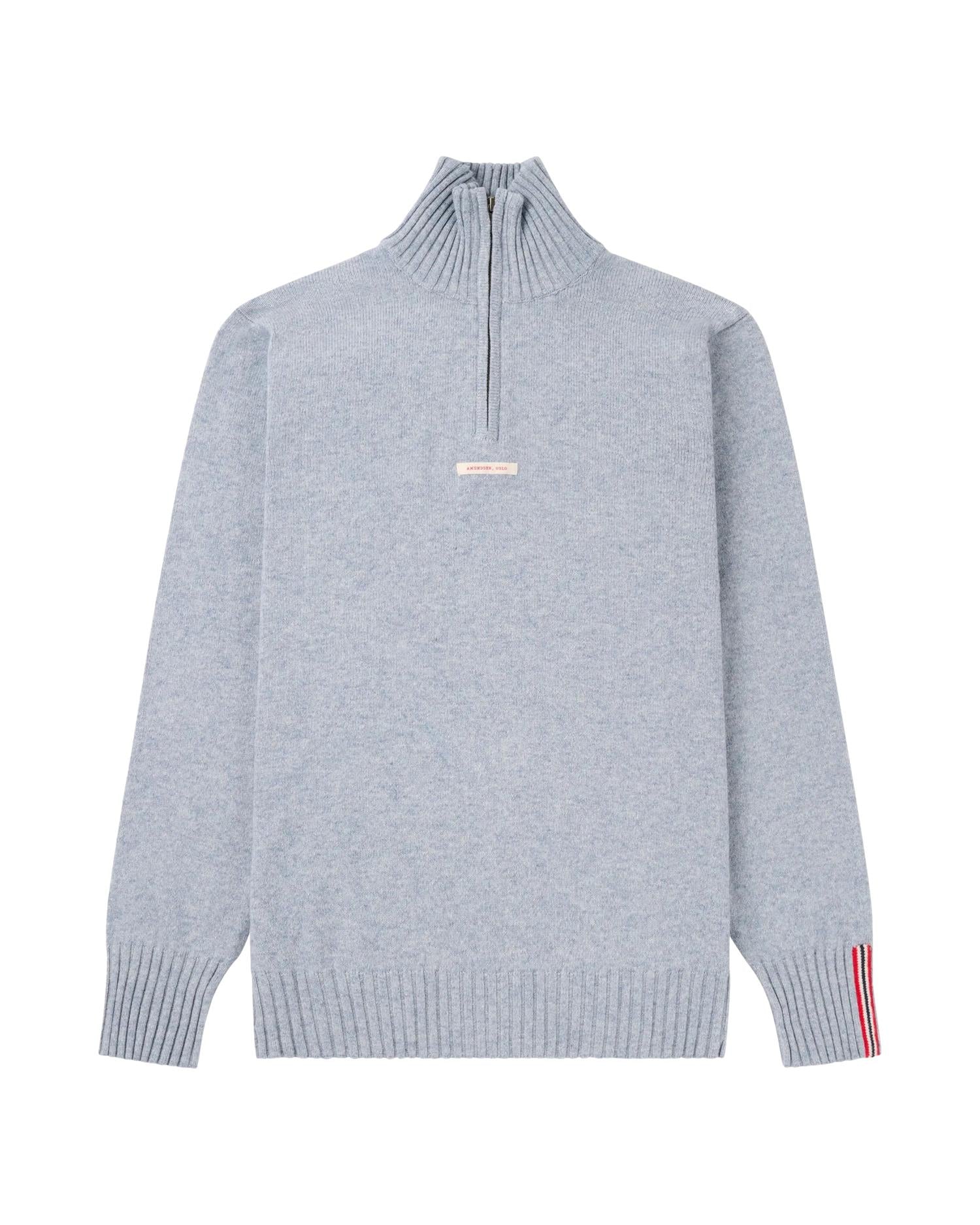 Amundsen Deck Half Zip Mens Genser Lyseblå - modostore.no