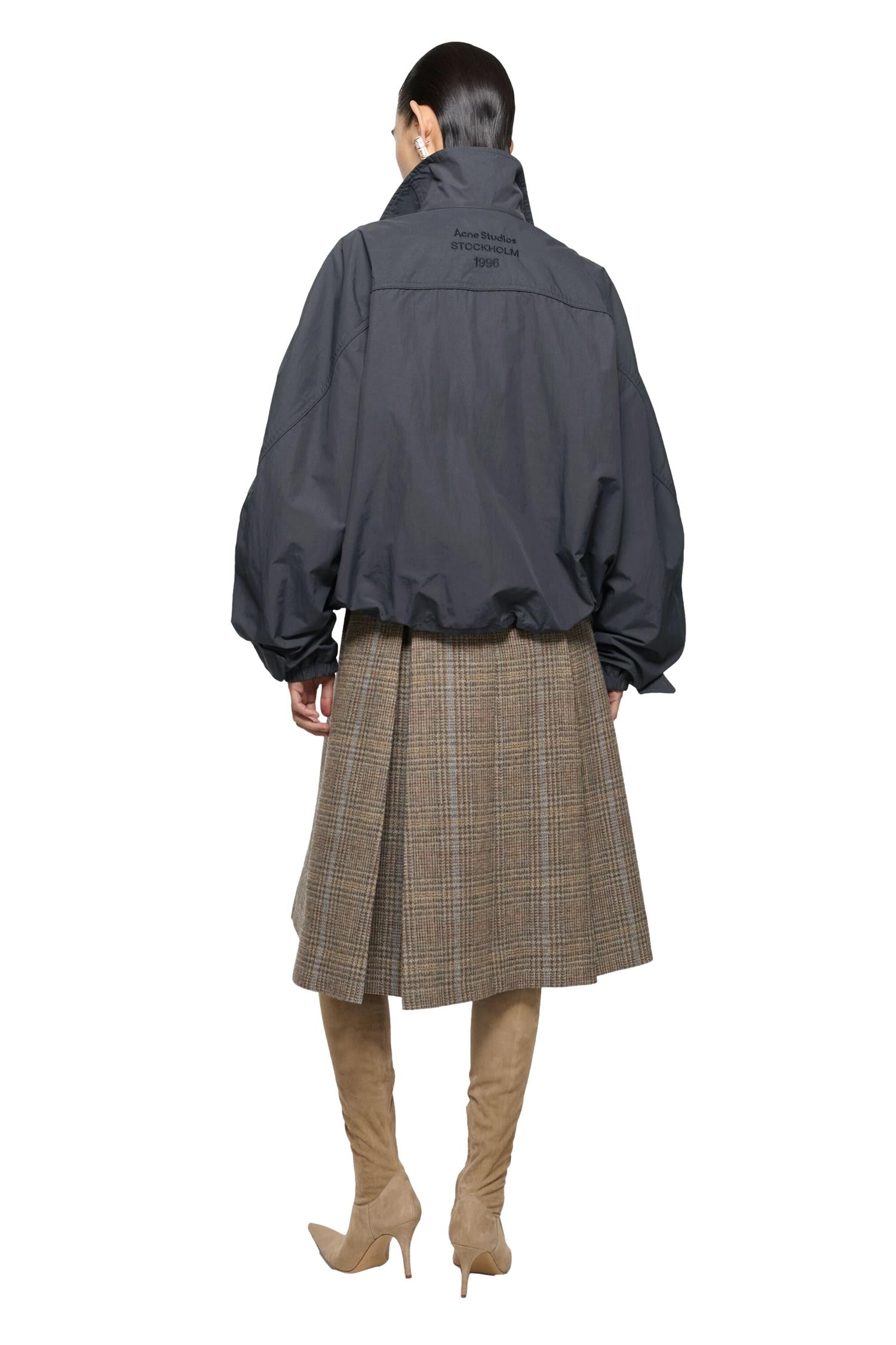 Acne Nylon Logo Jacket Jakke Mørkegrå