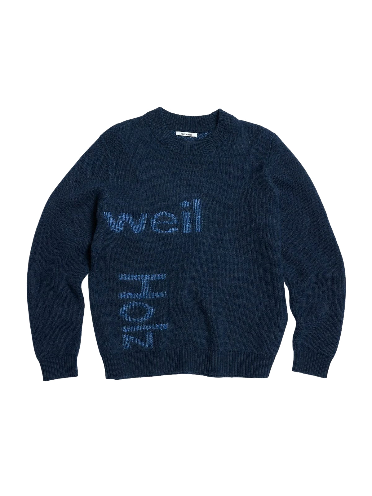 Holzweiler Haza Logo Crew Genser Mørk Blå Melert - modostore.no