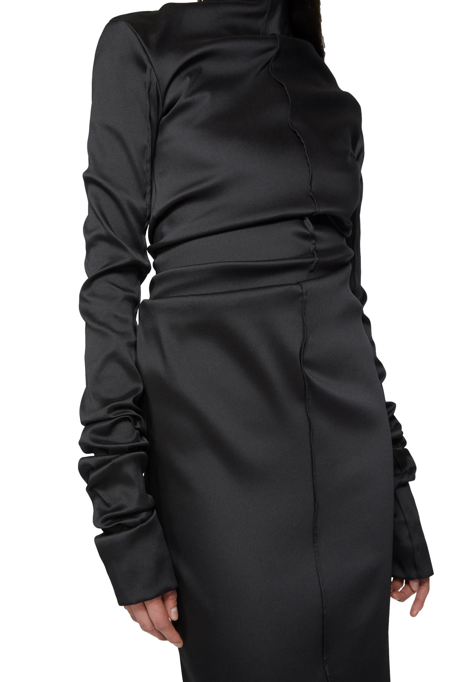 Acne Draped Dress Kjole Sort - modostore.no