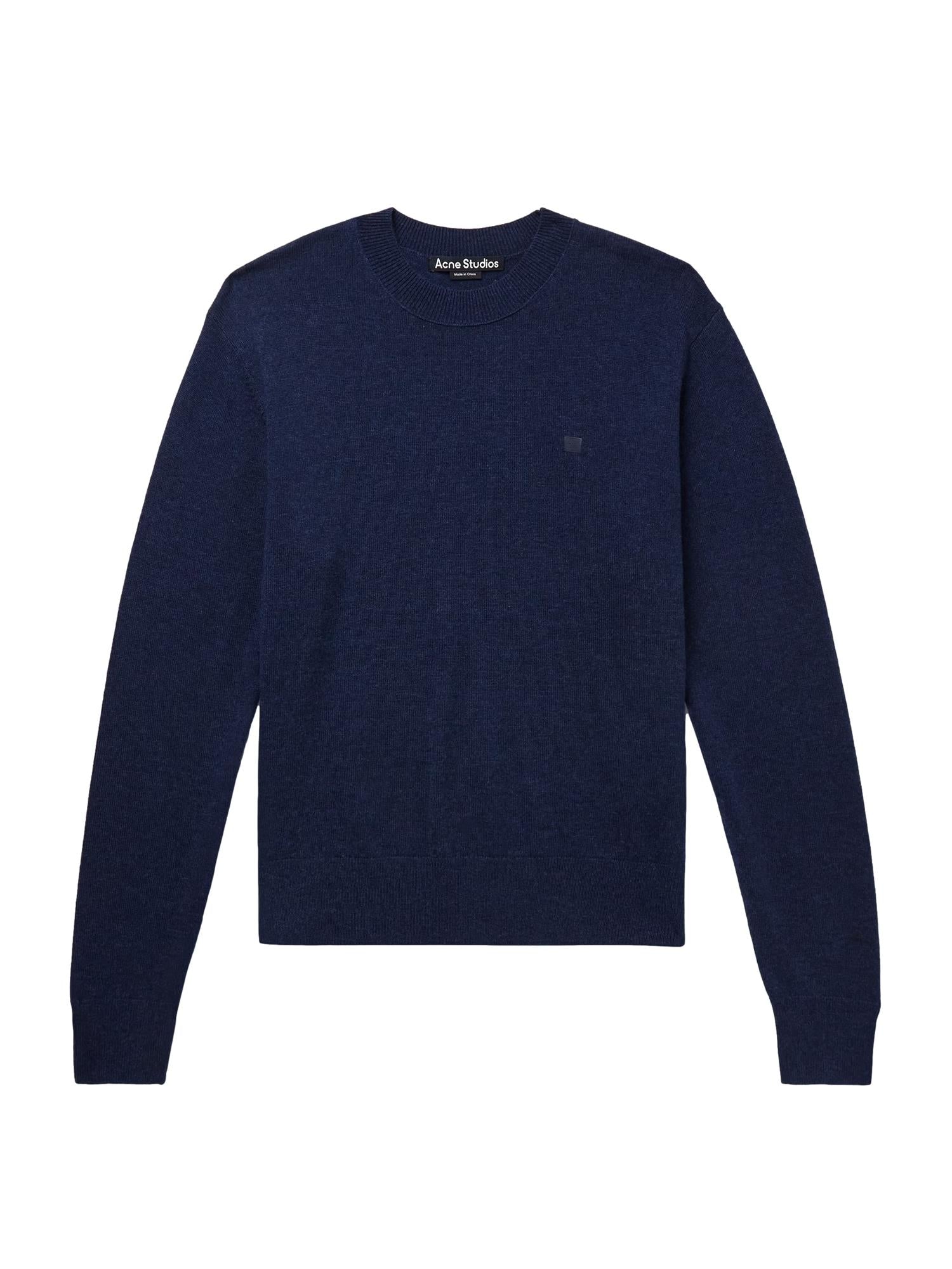 Acne Face Jumper Yak Wool Genser Navy - modostore.no