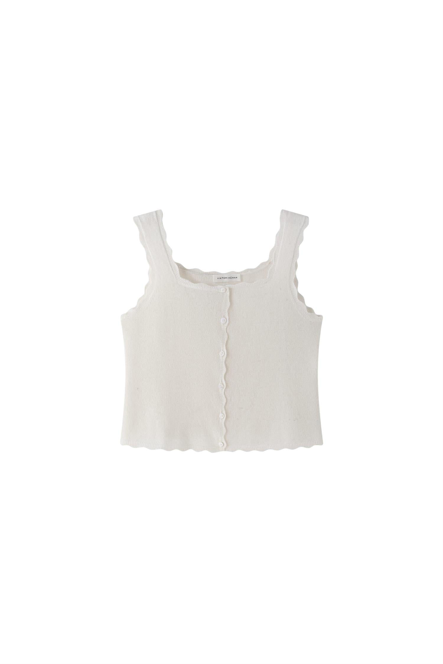 Viktoria Chan Venus Button tank Topp Hvit - modostore.no