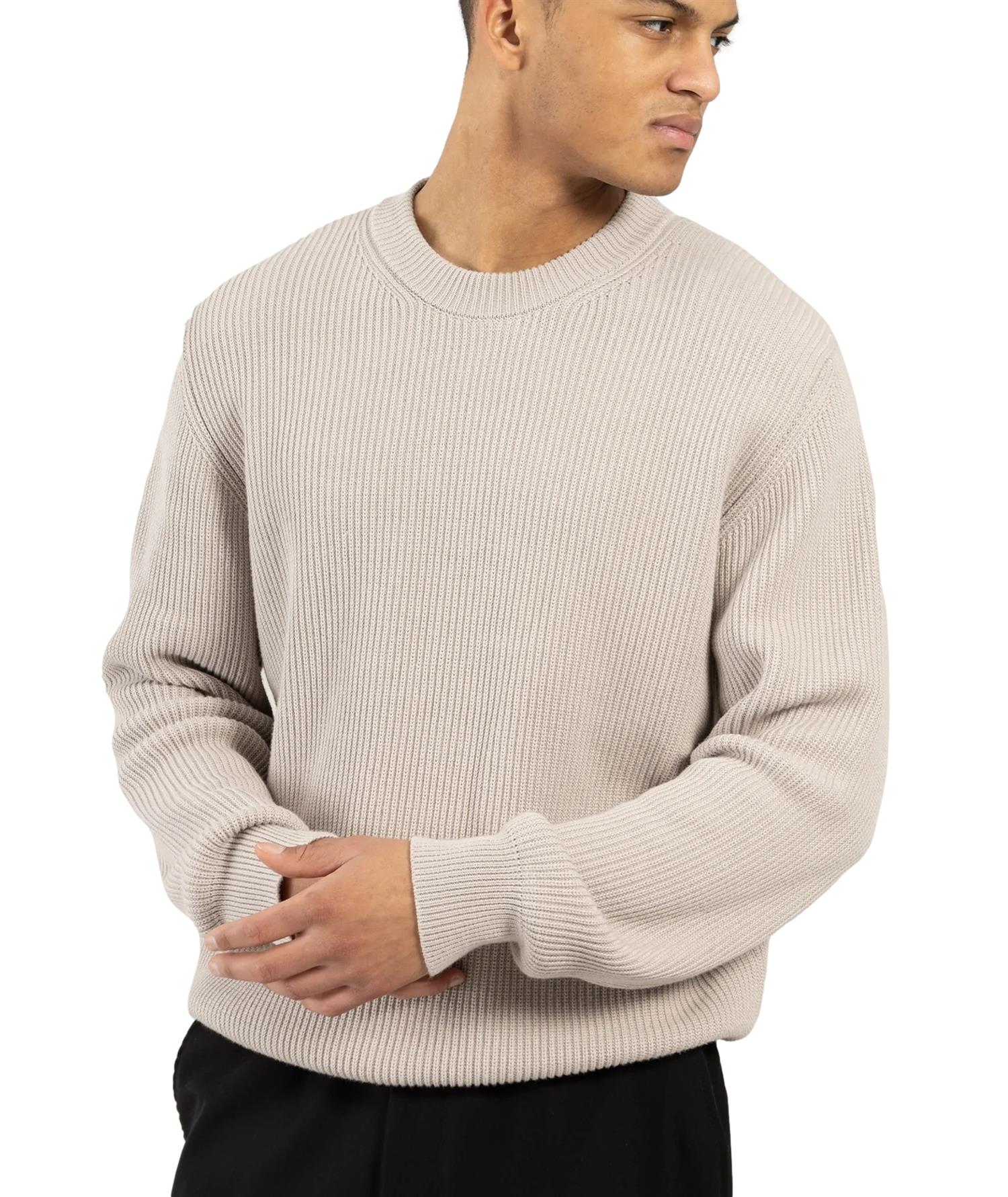 Garment Project Round Neck Knit Genser Lysegrå - modostore.no