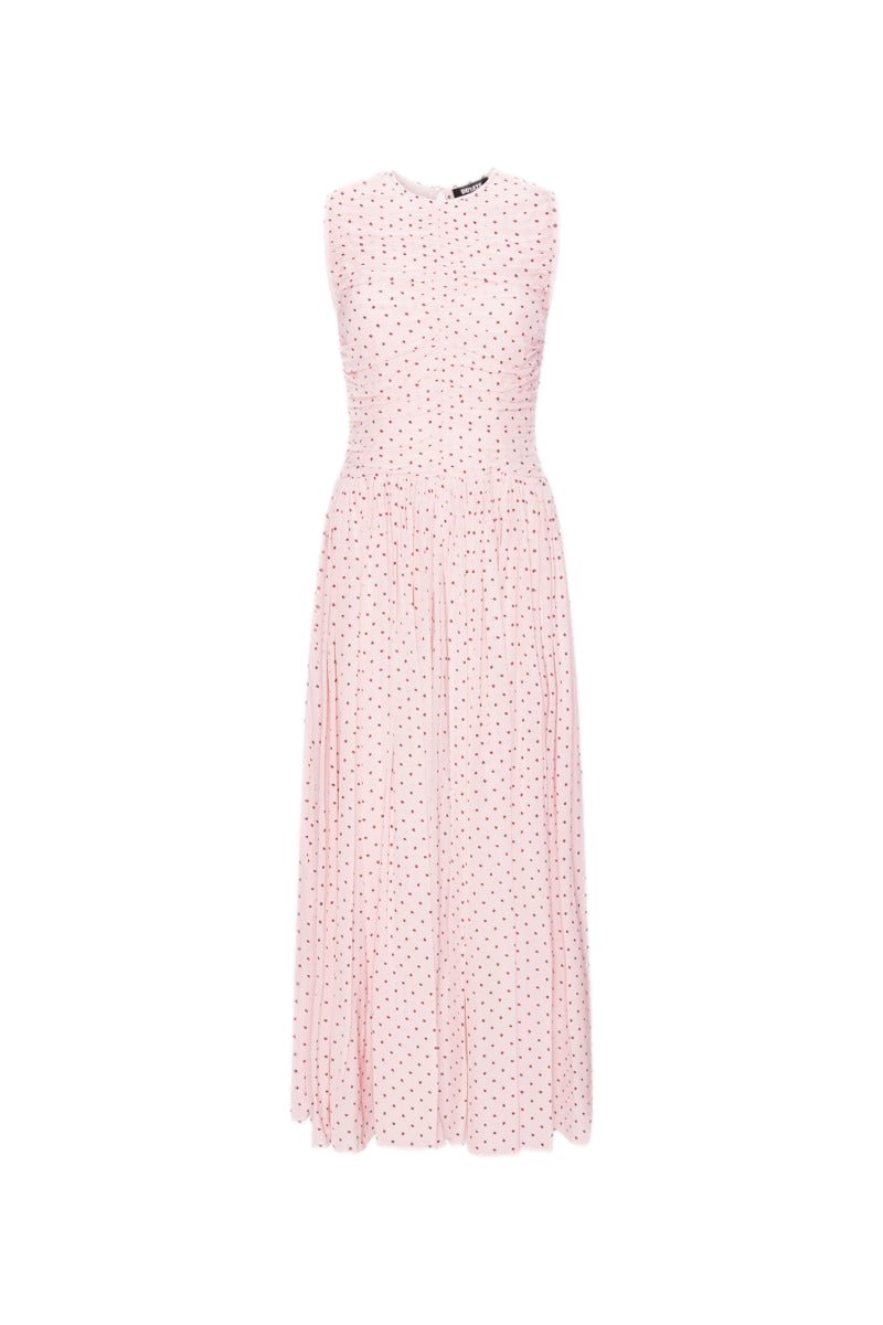 ROTATE NS Ruched Dress Kjole Rosa Mønster