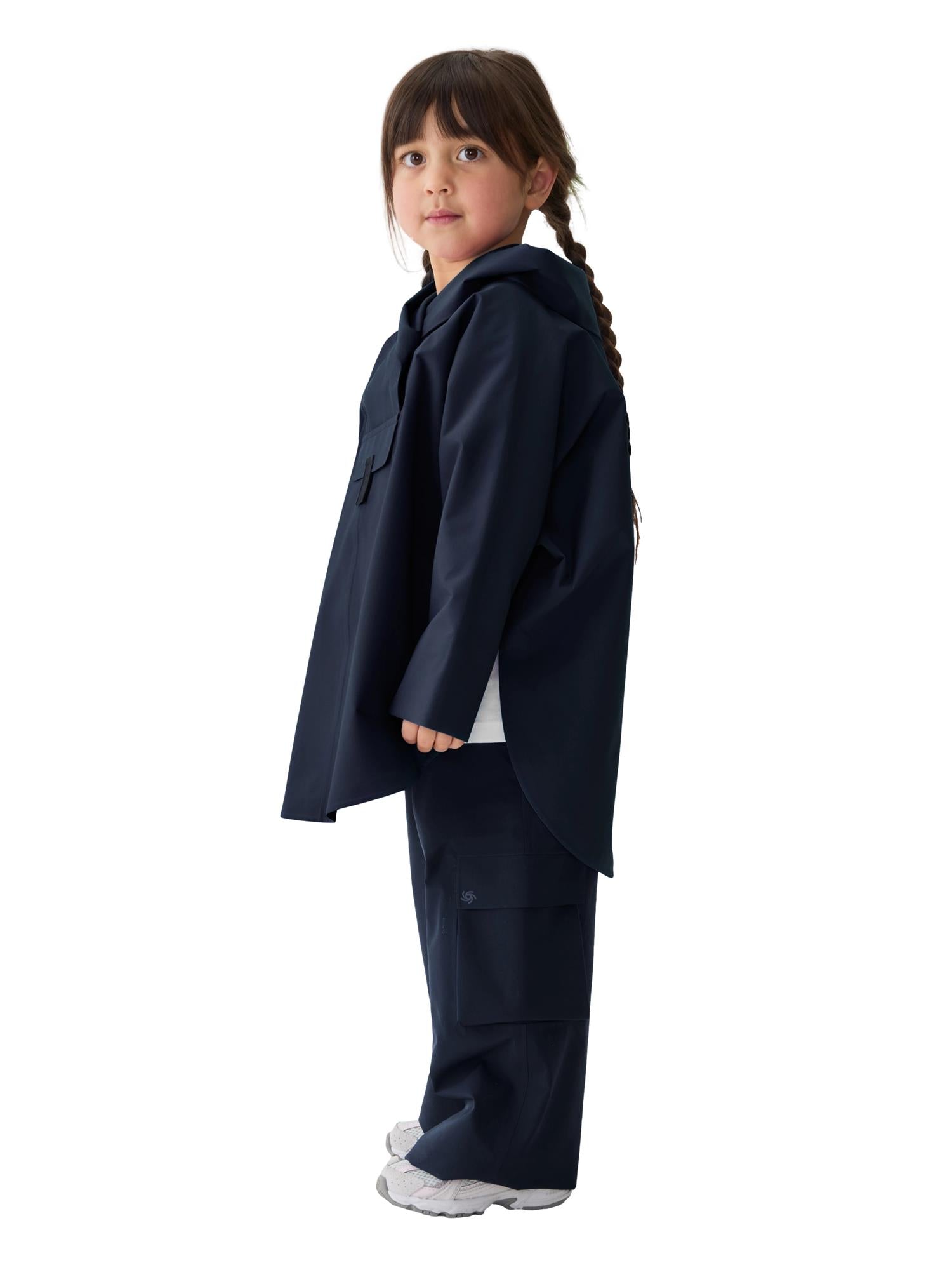 Blæst Bergen Mini Poncho Dark Navy Jakke Marine - modostore.no