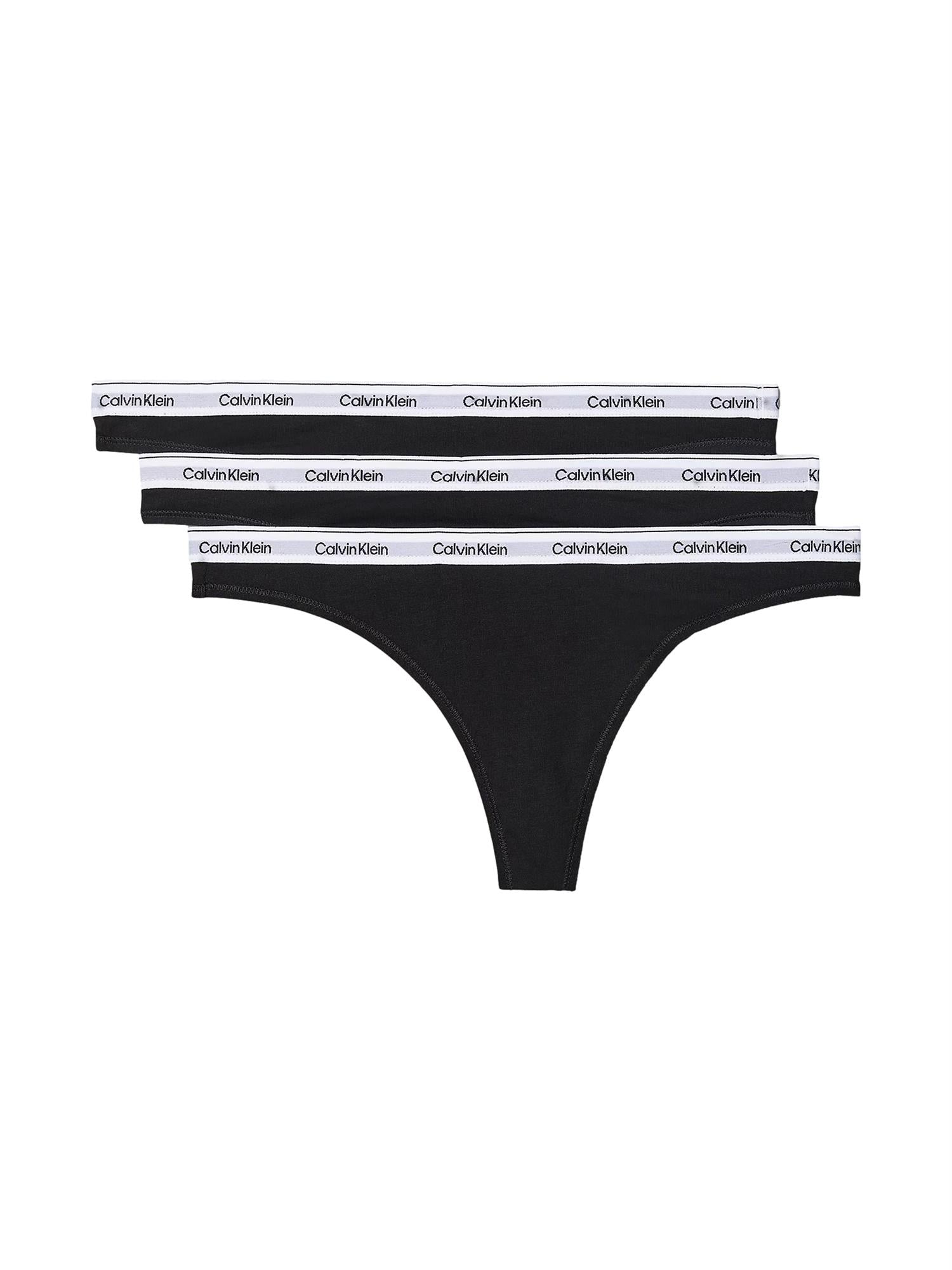 Calvin Klein Underwear Thong Modern Logo 3PK Undertøy Sort - modostore.no