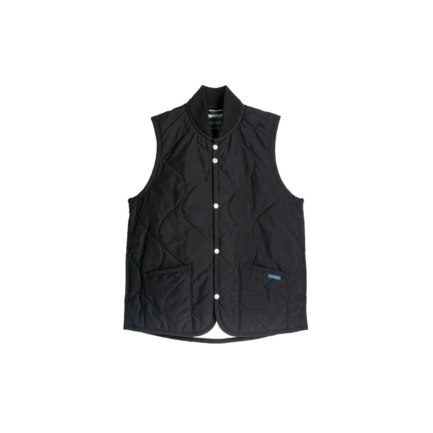 Lavenham High Neck Gilet Mens Vest Sort Mønster - modostore.no