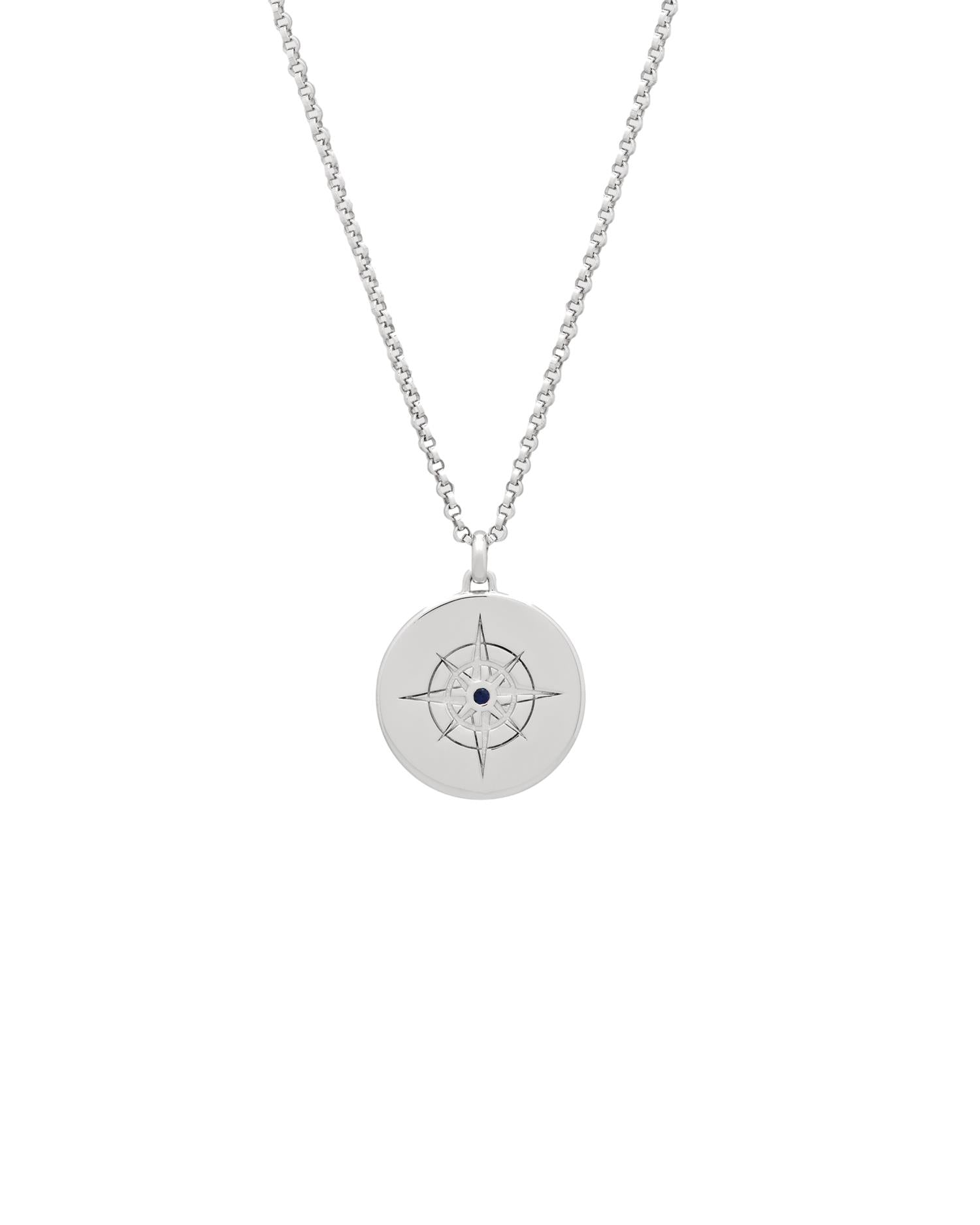 Tom Wood Compass Pendant Blue Sapphire Modo Exclusive Smykke Sølv
