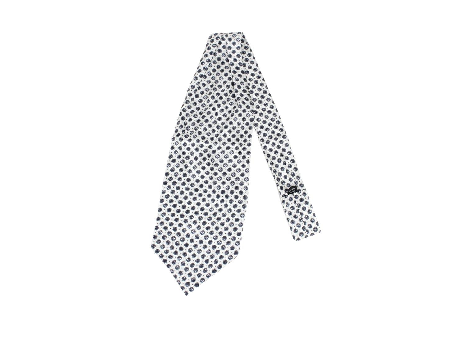 Manzini Montecristo Silk Ascot Slips Hvit Og Sort