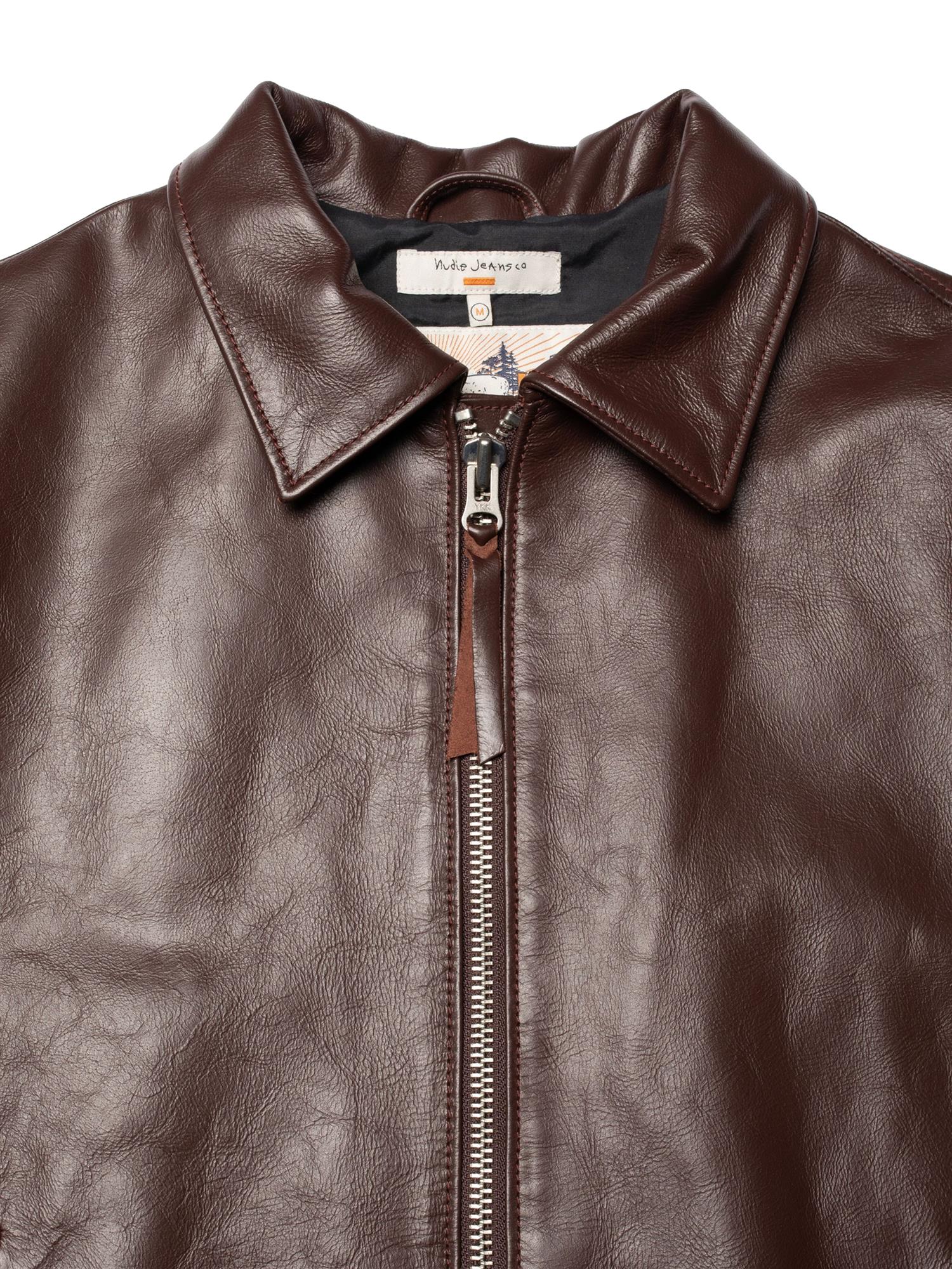 Nudie Jeans Eddy Rider Leather Jacket Jakke Burgunder