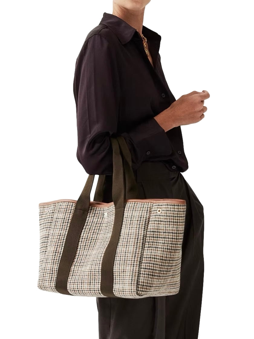 Rue de Verneuil Traversée M Camel Veske Beige Striped