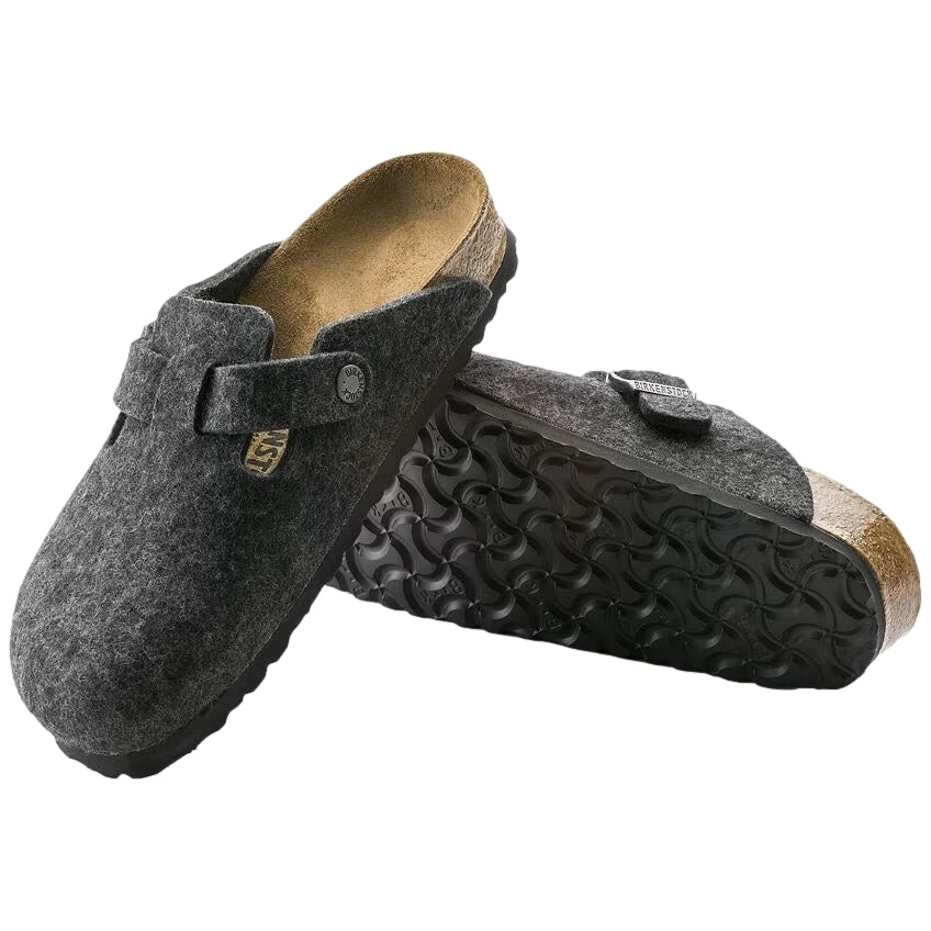 Birkenstock Boston Nova Felt Sko Mørkegrå - modostore.no