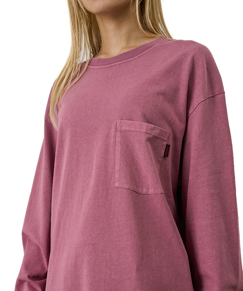 Gramicci L/S Pocket Tee Pigment Dyed Longsleeve Rosa - modostore.no