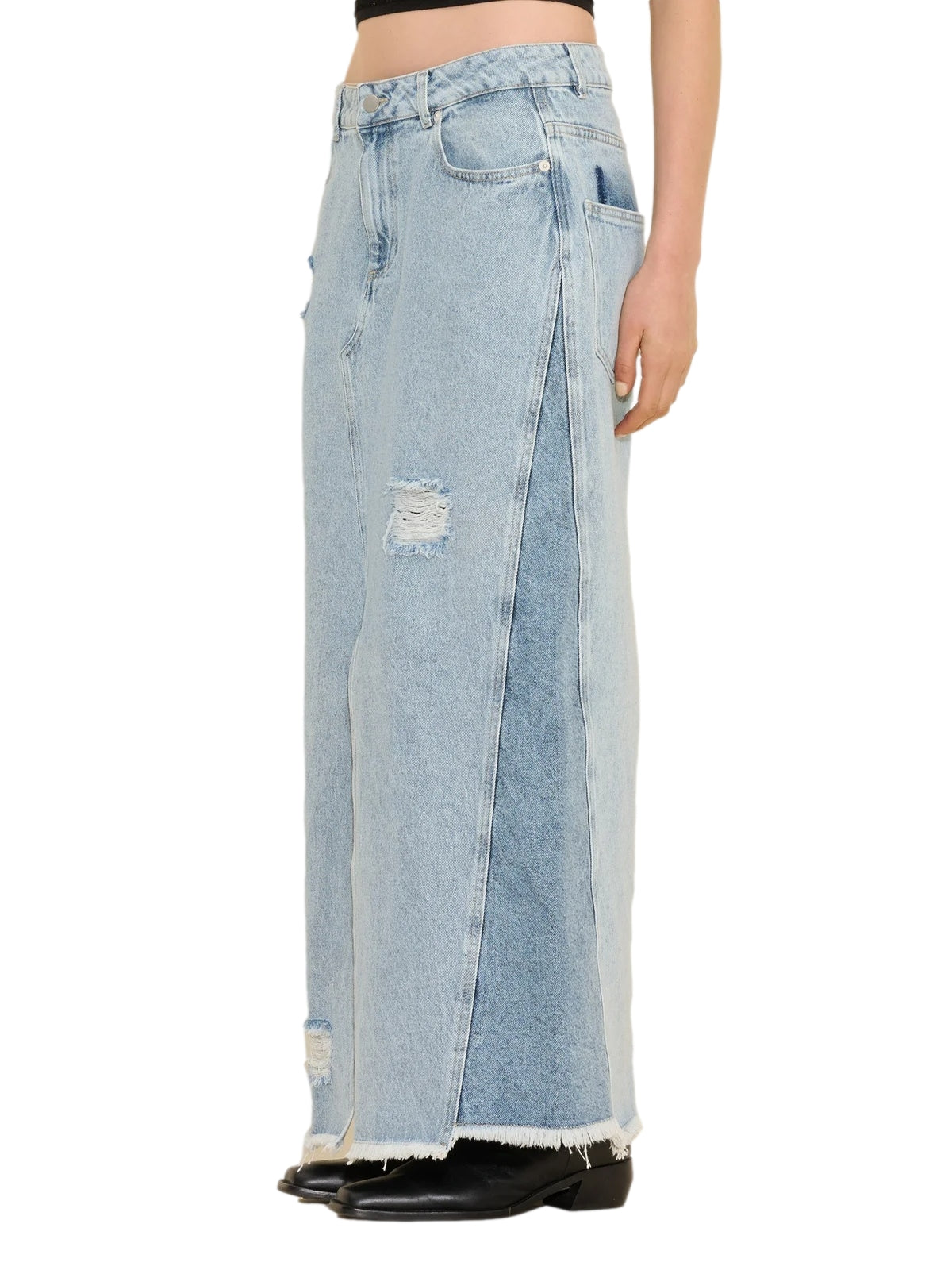 Holzweiler Louisa Long Denim Skirt Skjørt Denim - modostore.no