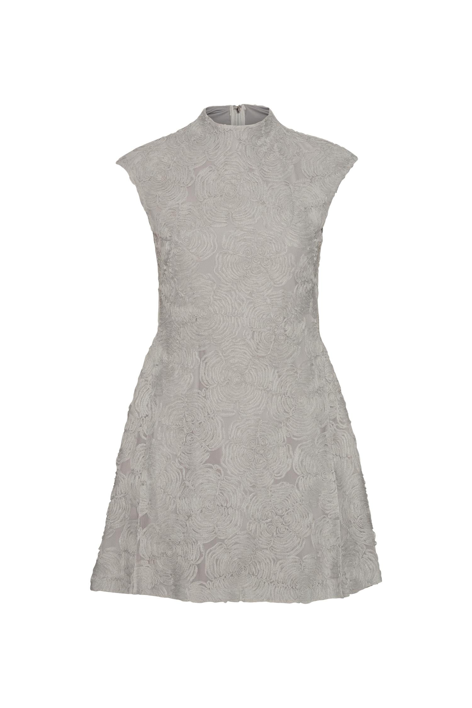 ROTATE Mesh Mini Dress Kjole Grå