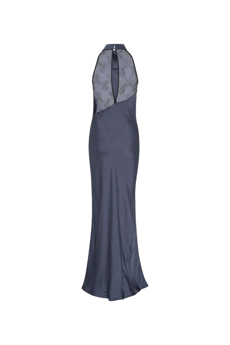 ROTATE Lace Maxi Dress Kjole Gråblå