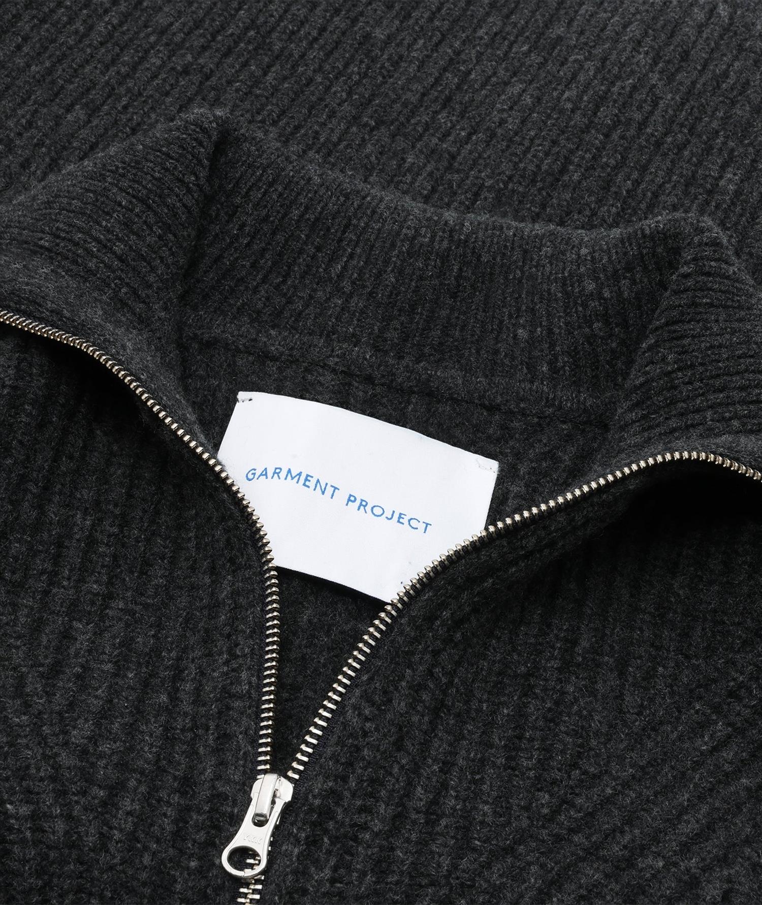 Garment Project Half Zip Wool Knit Genser Koksgrå - modostore.no