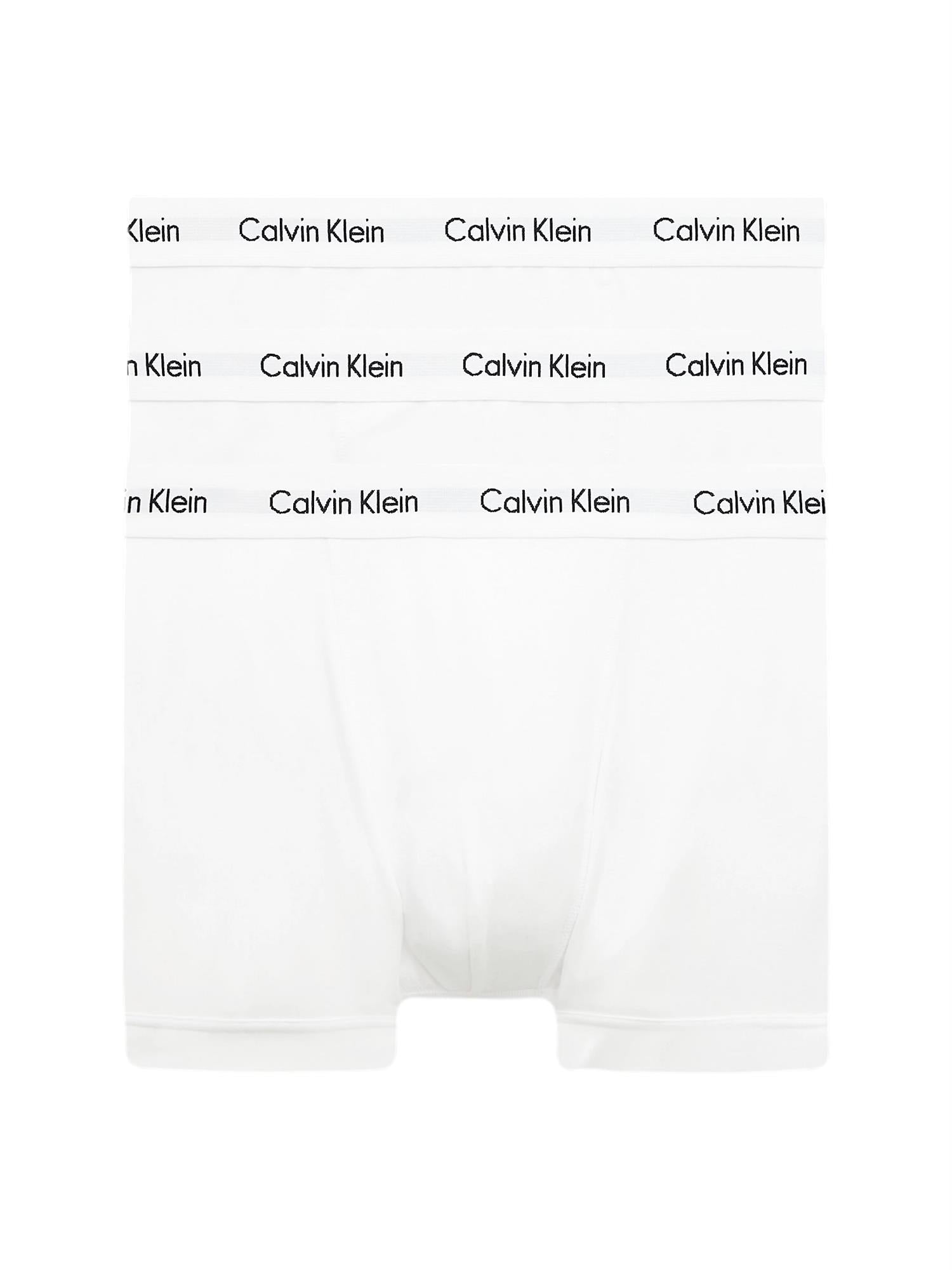 Calvin Klein Underwear 3PK Trunks Cotton Stretch Boxershorts Hvit - modostore.no