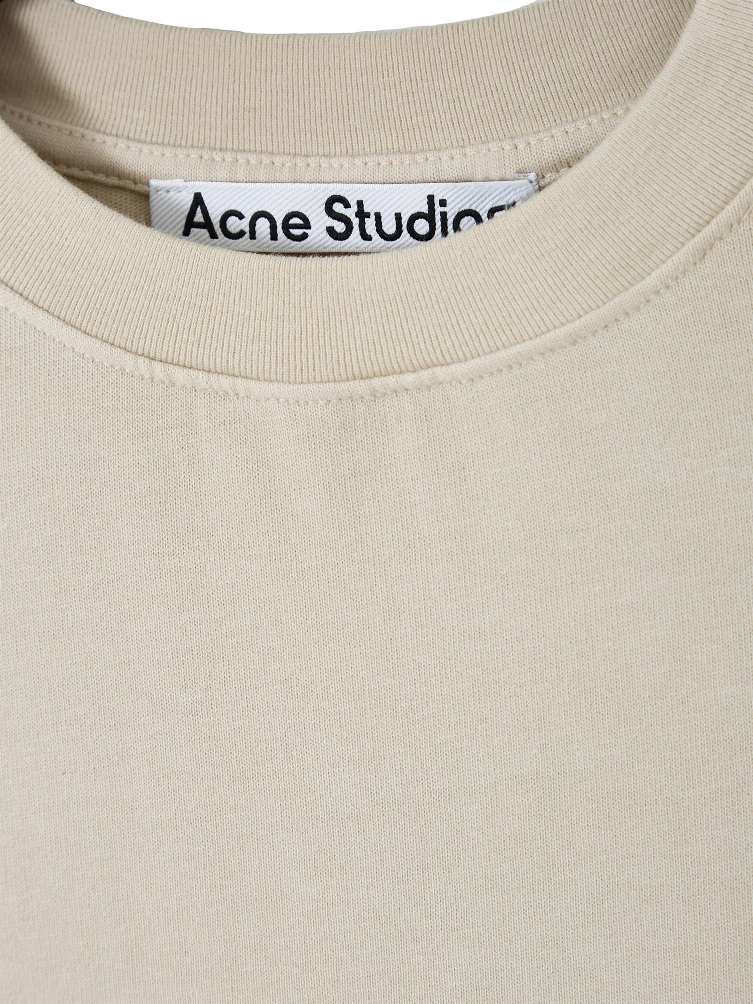 Acne Cotton Crewneck T-shirt T-shirt Beige - modostore.no