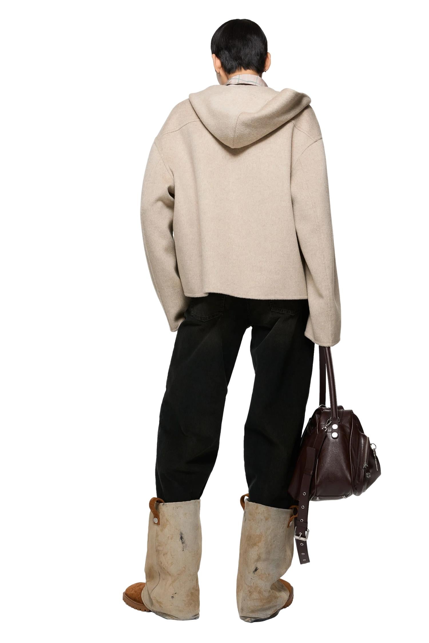 Acne Hooded Cashmere Jacket Jakke Beige - modostore.no