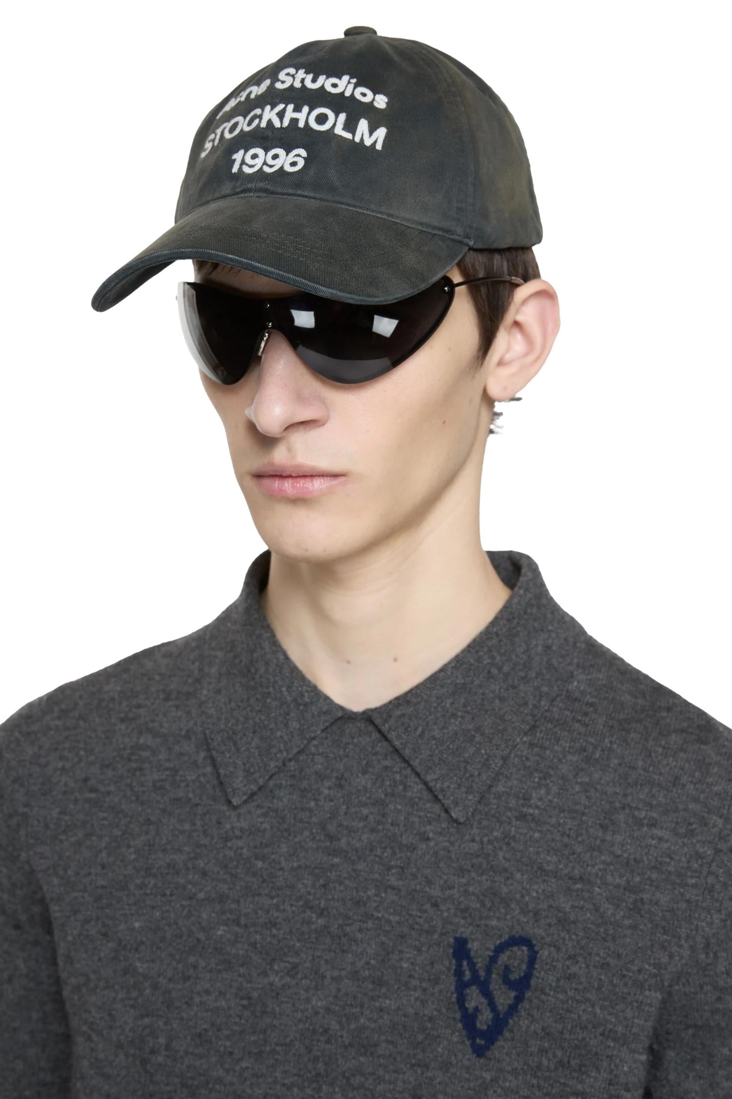 Acne Logo Cap Caps Vasket Sort - modostore.no