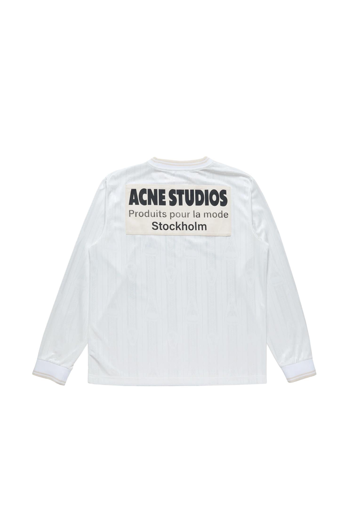 Acne Logo Sports Jersey Longsleeve Hvit Mønster - modostore.no