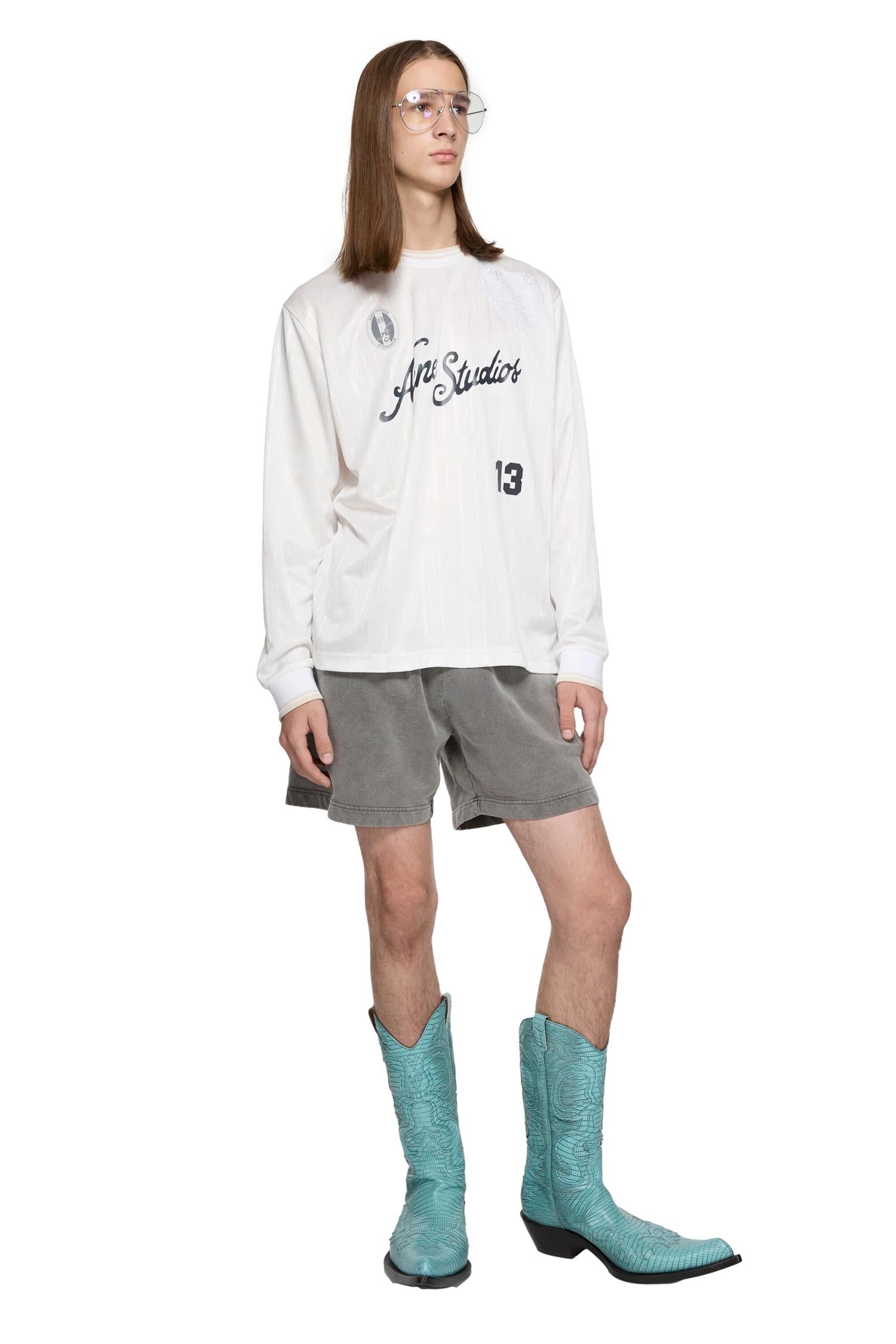 Acne Logo Sports Jersey Longsleeve Hvit Mønster - modostore.no