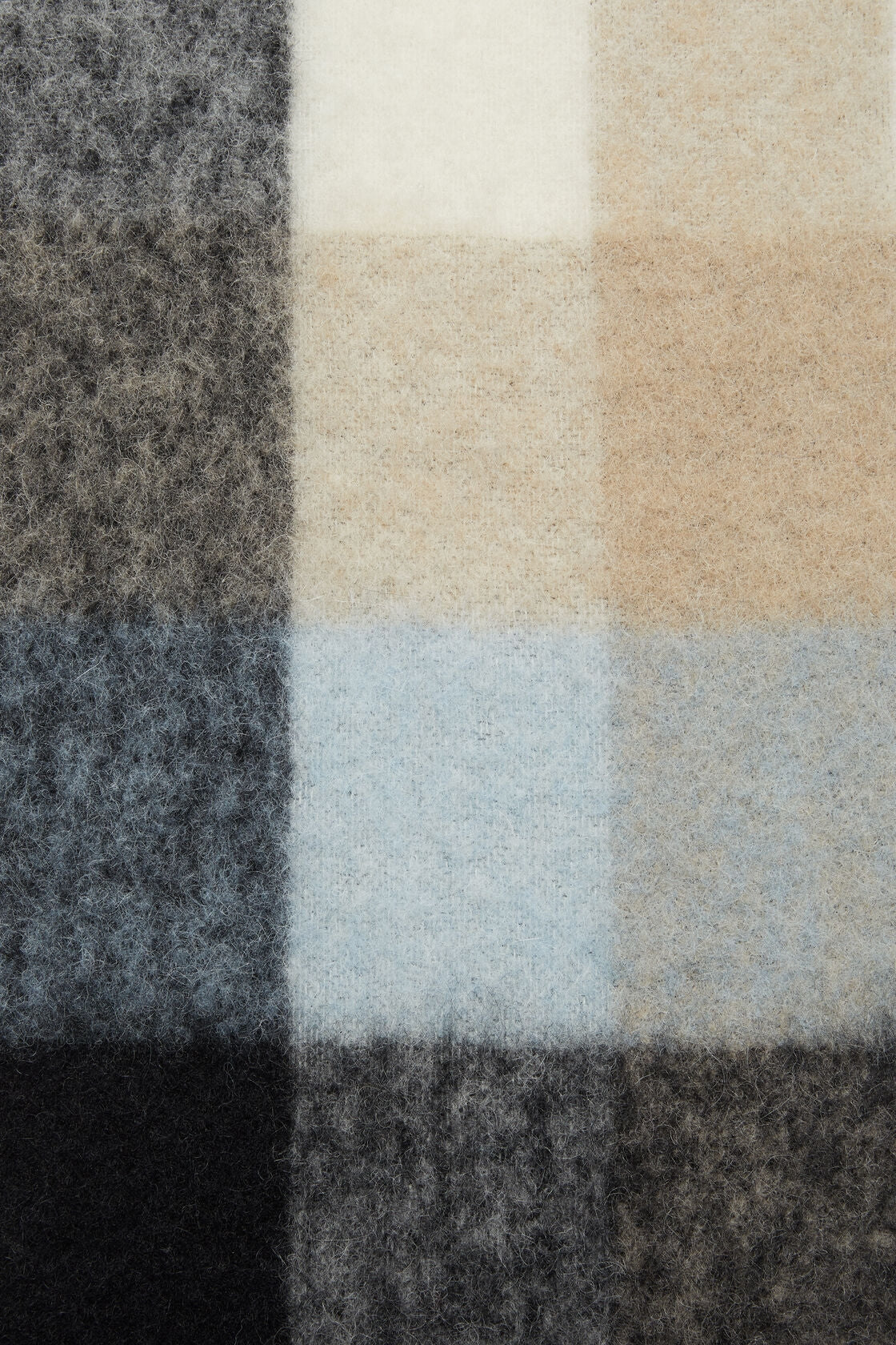 Acne Mohair Checked Scarf Skjerf Blå Og Beige - modostore.no