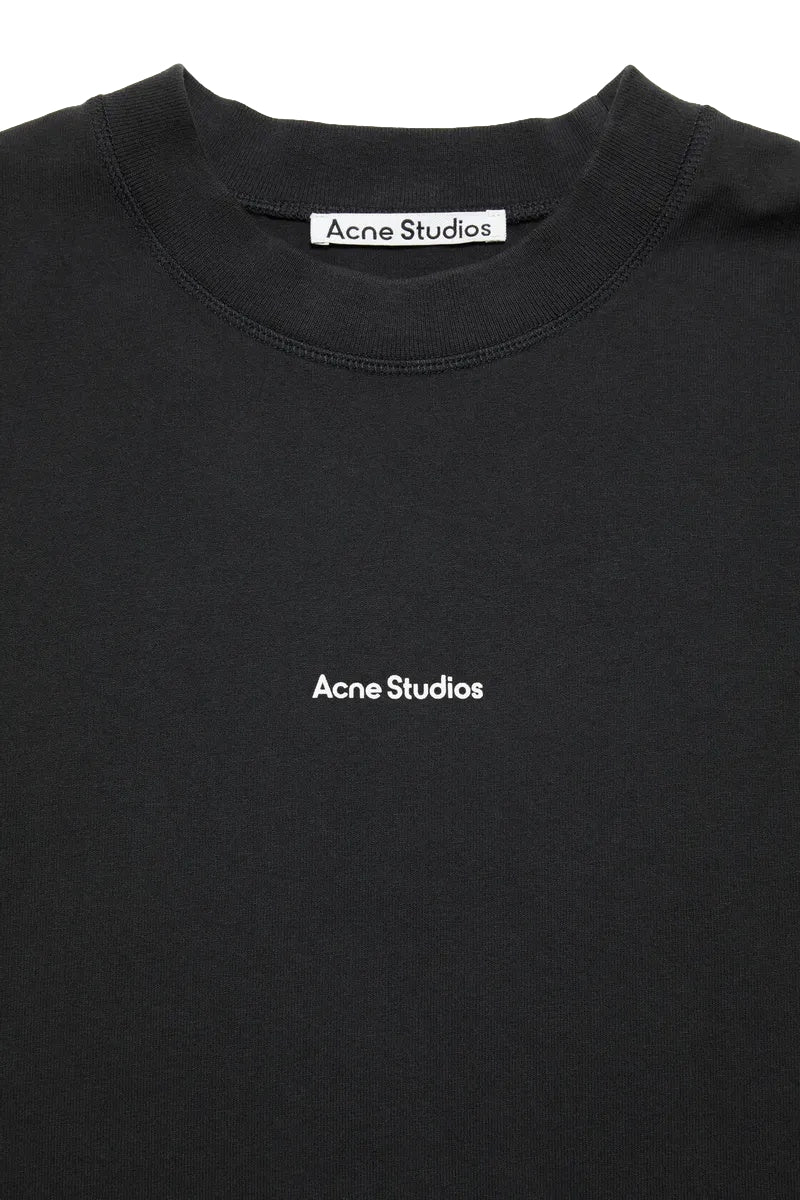 Acne New Logo Longsleeve Genser Vasket Sort - modostore.no