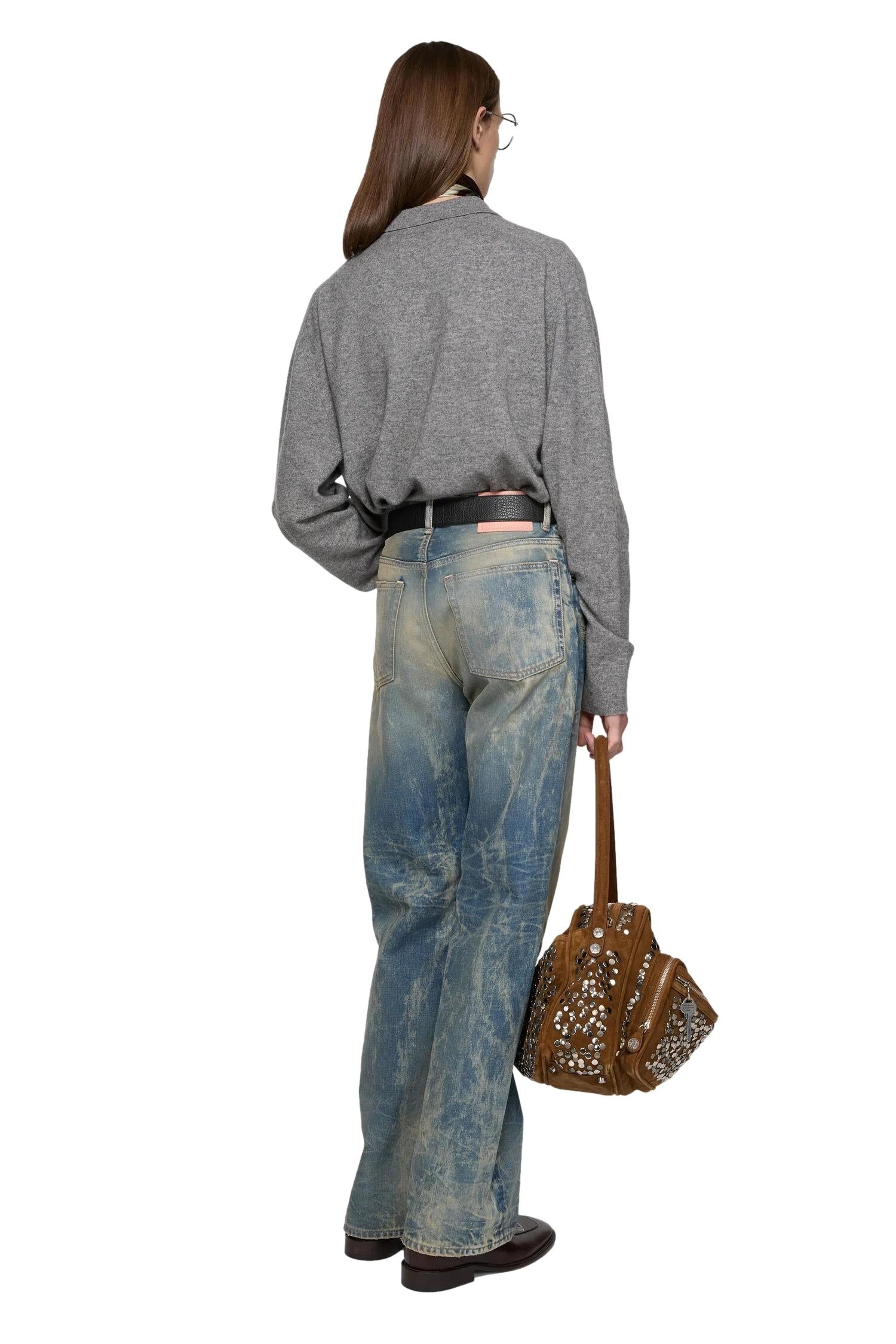 Acne Polo Knit Genser Grå - modostore.no