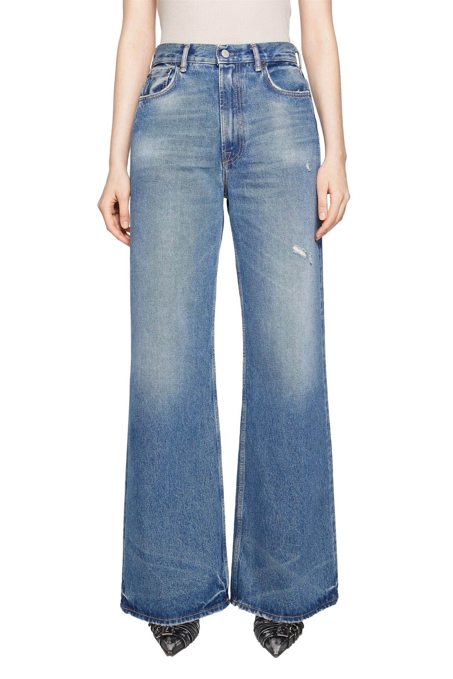 Acne Regular Fit Jeans - 2022F Jeans Blå - modostore.no