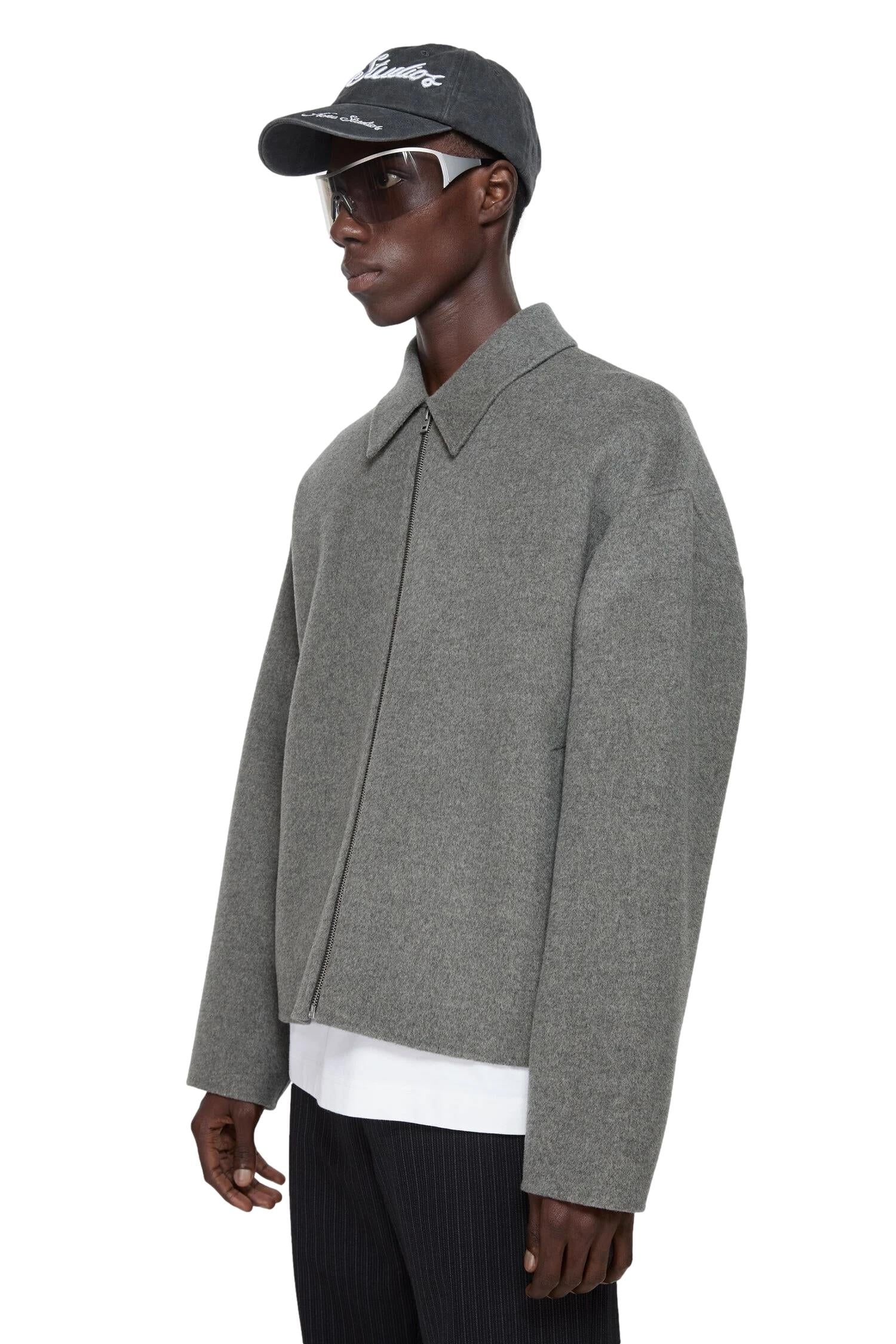 Acne Wool Zipper Jacket Jakke Grå - modostore.no