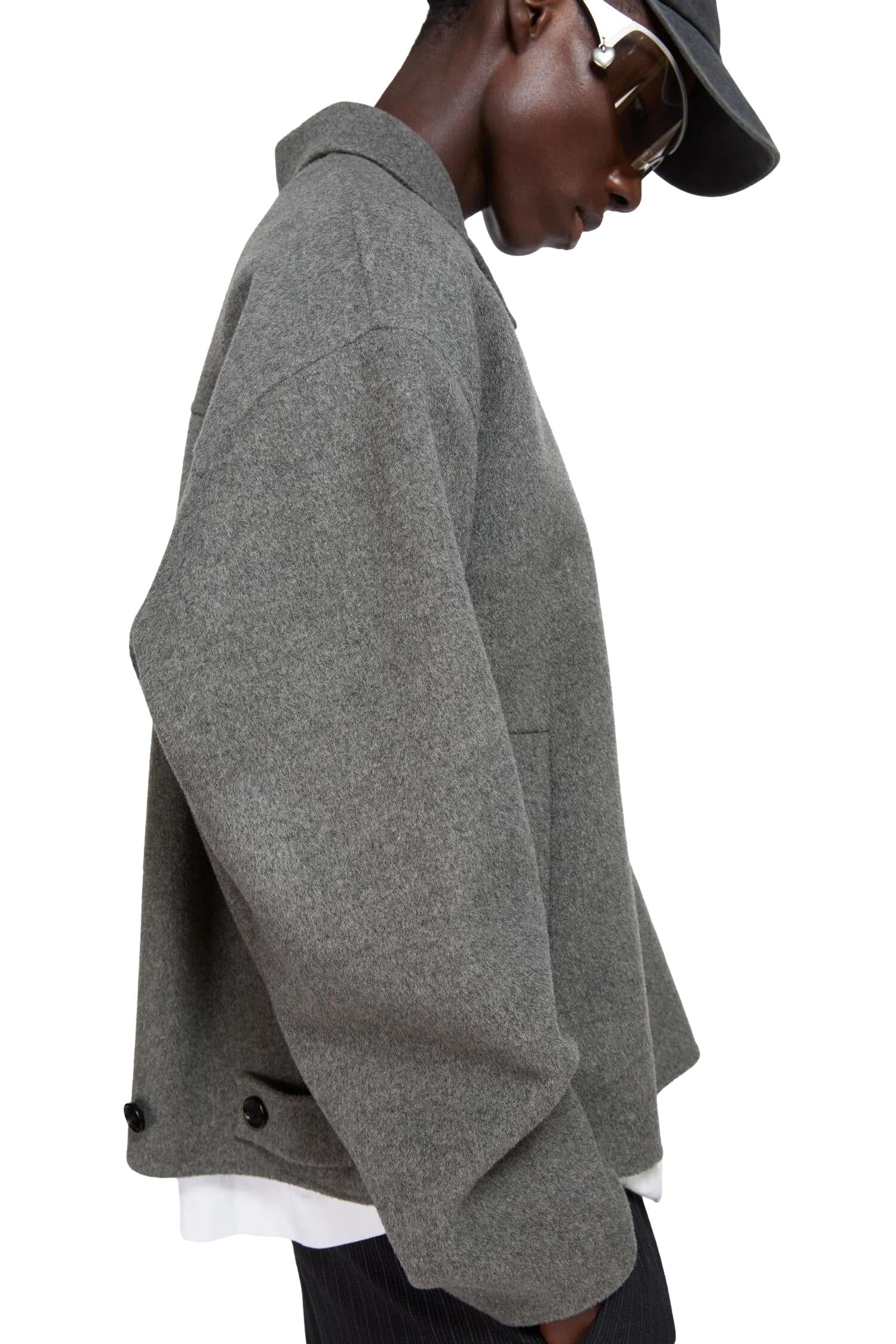 Acne Wool Zipper Jacket Jakke Grå - modostore.no