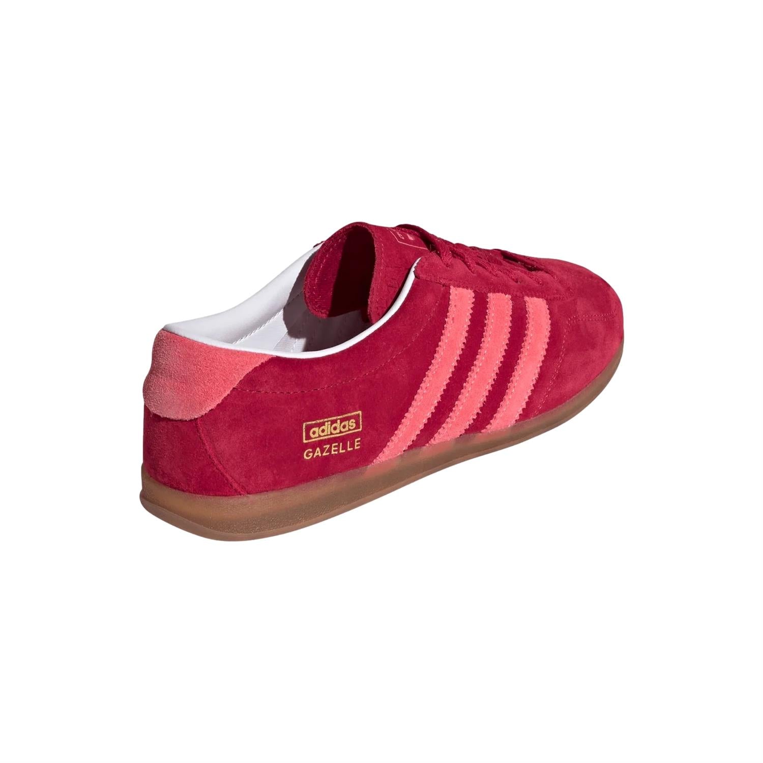 Adidas Gazelle Lo Pro W IH6944 rosa og røde skinnsko med hvit såle for kvinner, avslappet og stilfullt design