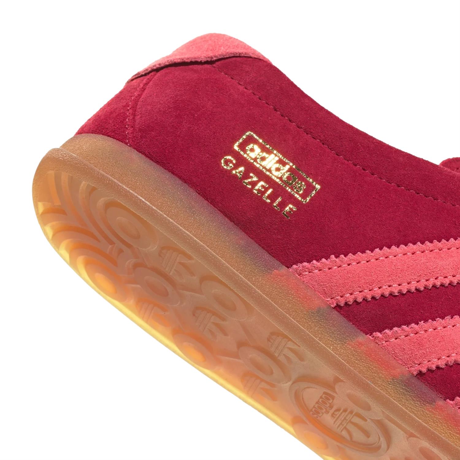 Adidas Gazelle Lo Pro W IH6944 rosa og rød sneakers for kvinner, med lav profil og myk skinnfinish