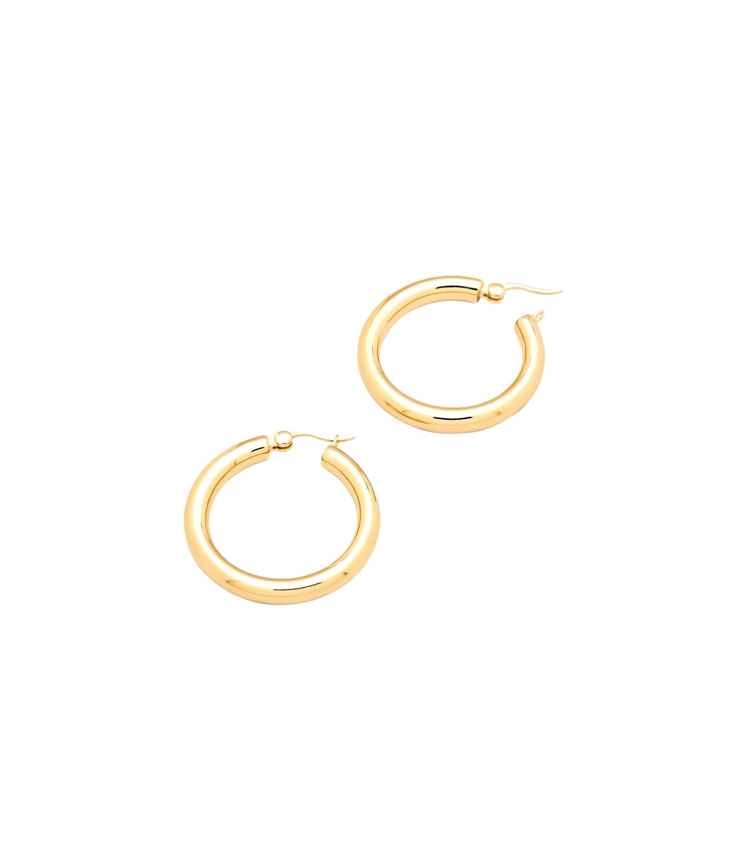 Tom Wood Jewellery Classic Hoop Thick Large Gold Øredobber Gull - modostore.no