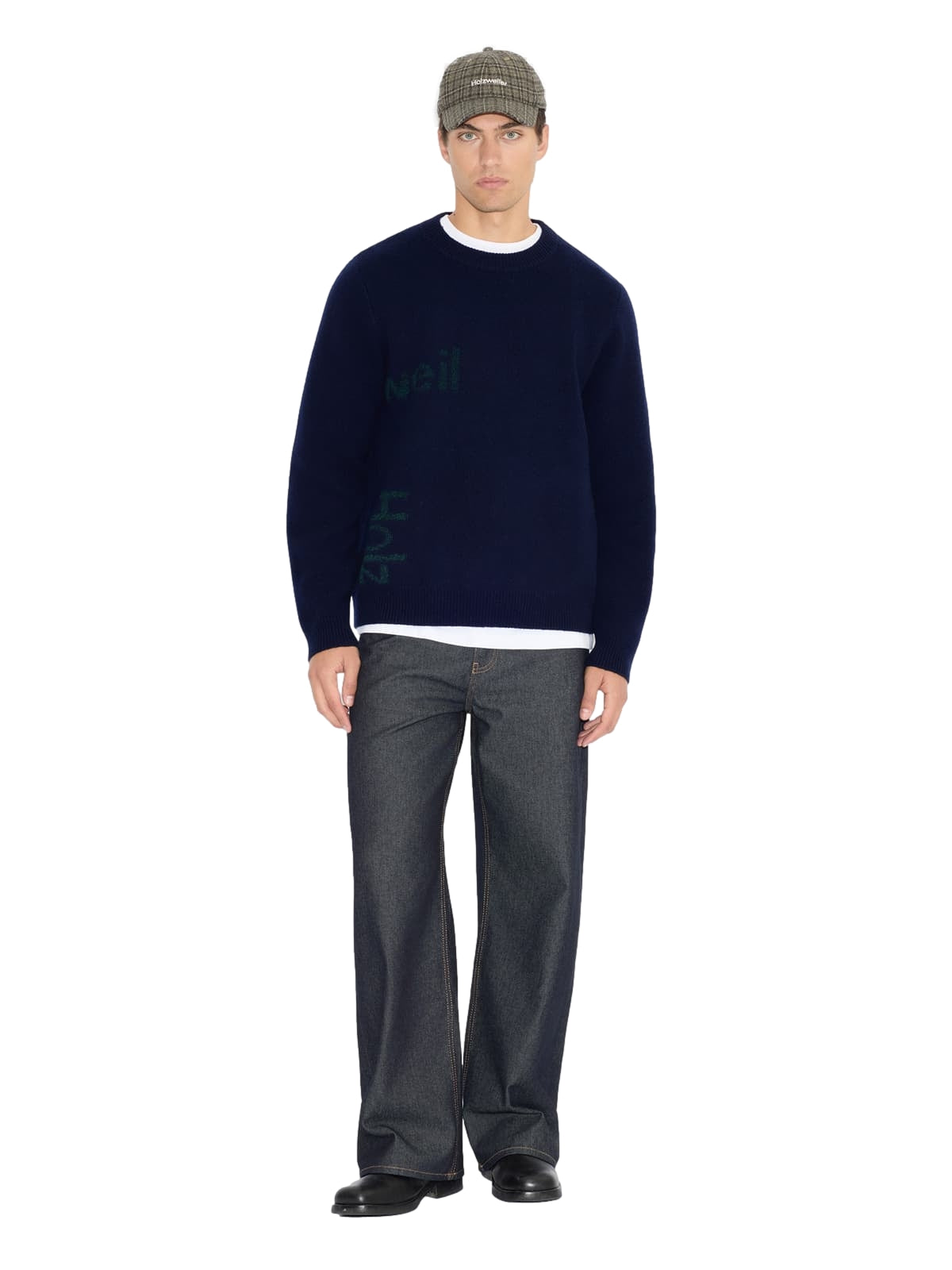 Holzweiler Haza Logo Crewneck Sweater Genser Marine