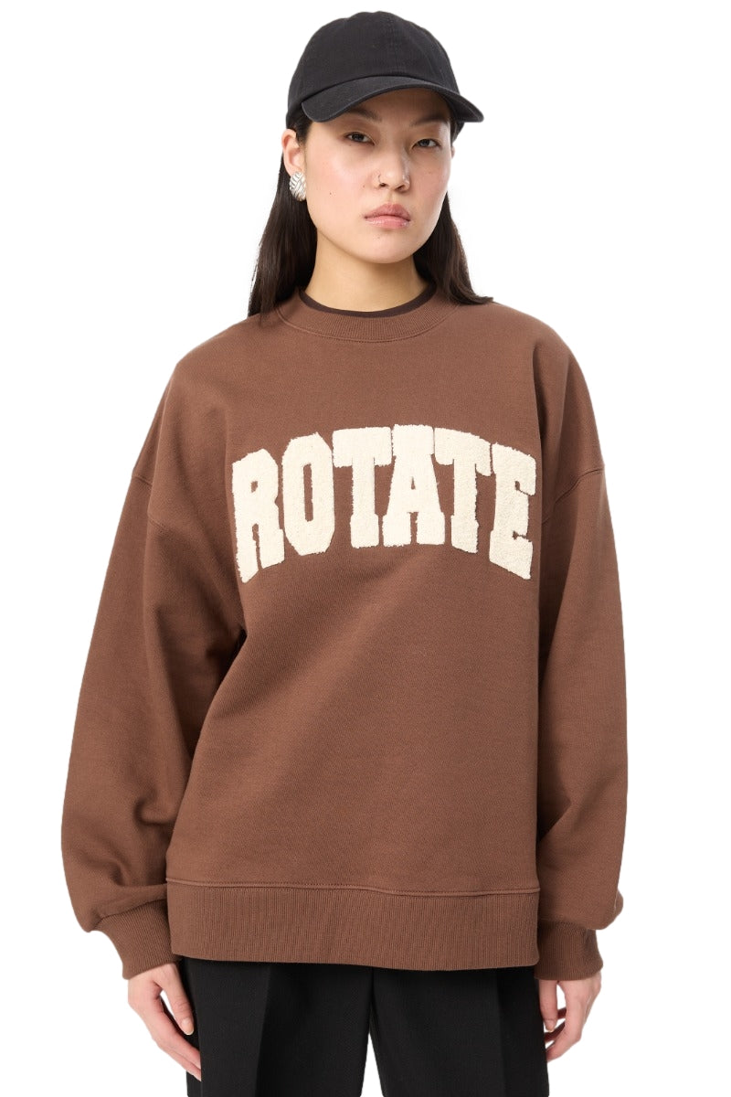 ROTATE Heavy Sweat Crewneck Genser Brun