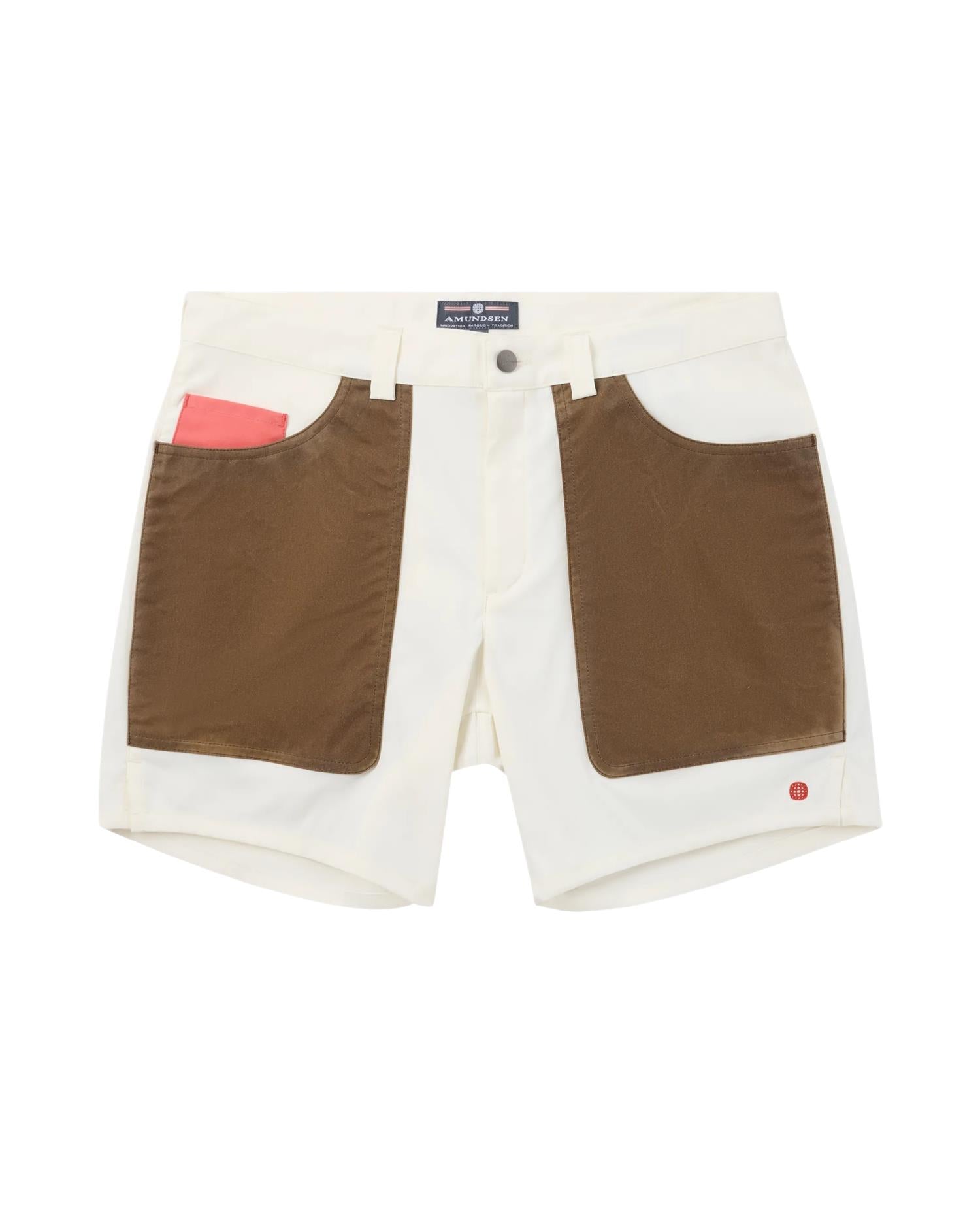 Amundsen 7Incher Field Shorts Mens Shorts Hvit Og Brun - modostore.no