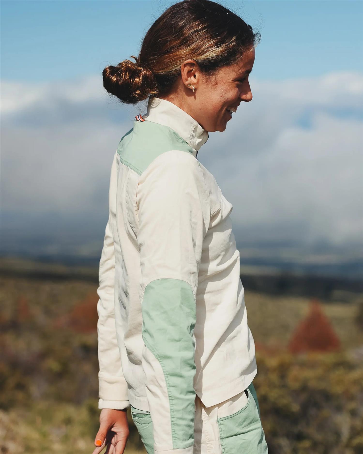 Amundsen Ditch-Hiker Pullover Womens Genser Beige Og Blå - modostore.no