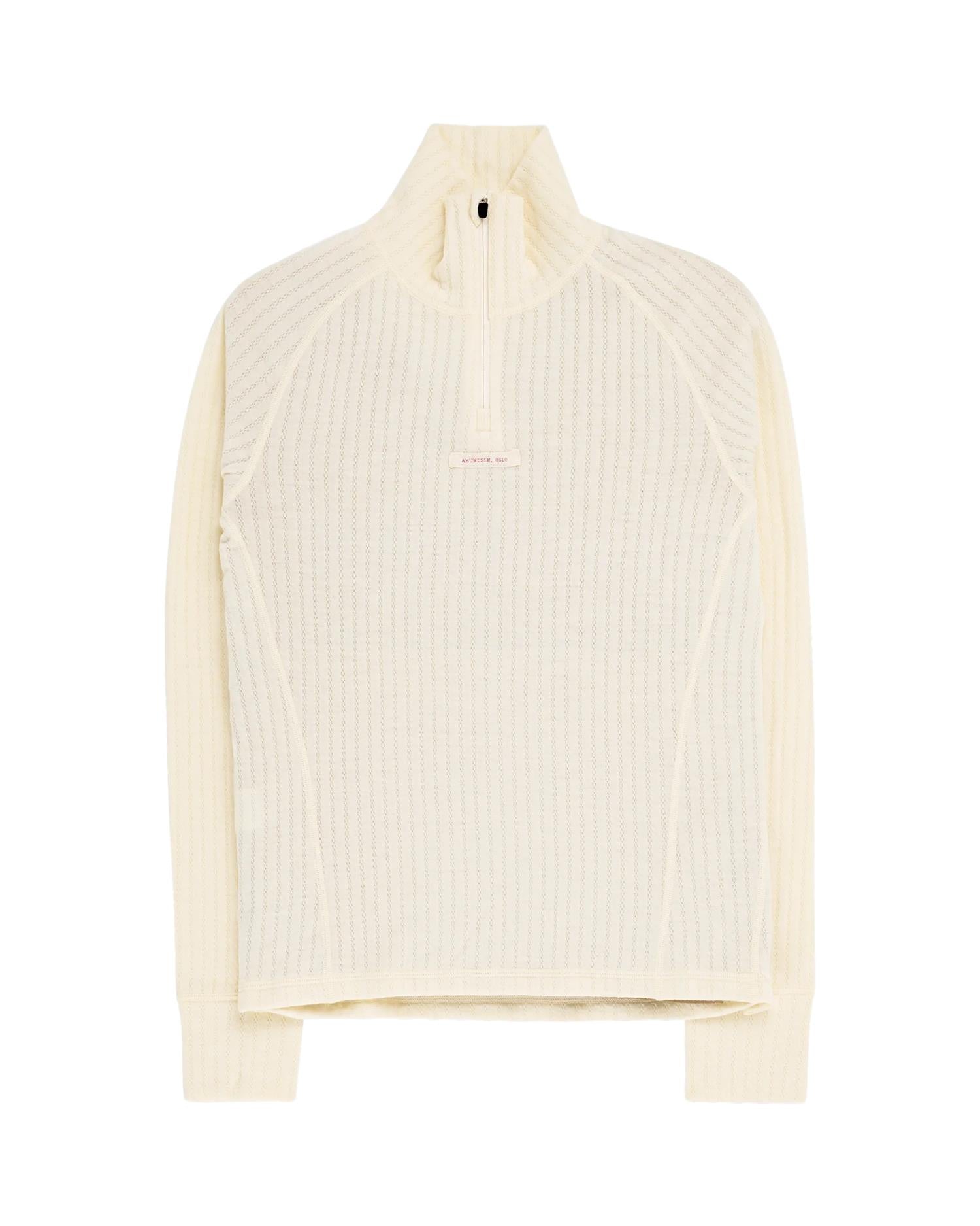 Amundsen Hero's hide Half Zip Womens Ullundertøy Off-White - modostore.no