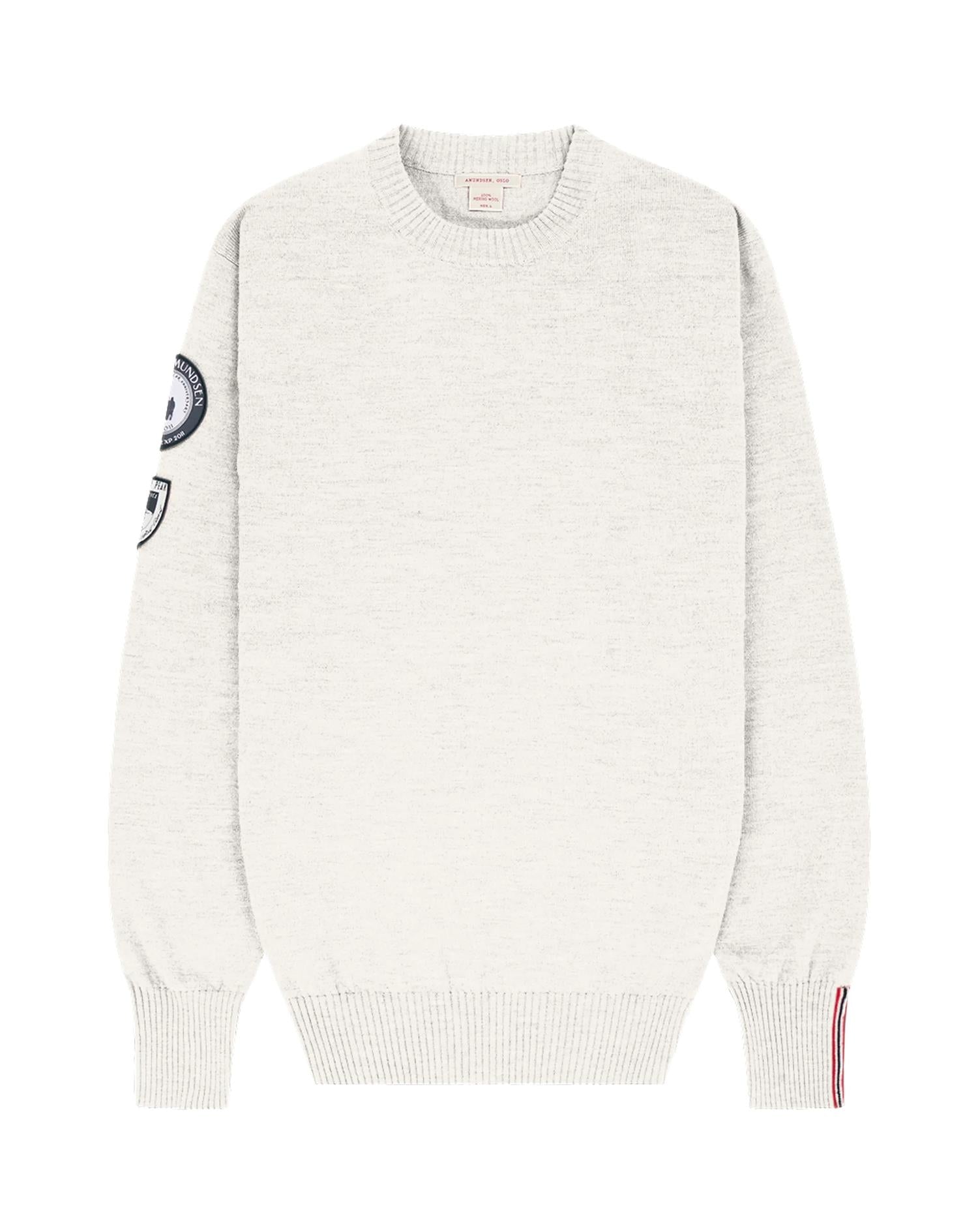 Amundsen Peak Crew Neck Mens Genser Off-White - modostore.no