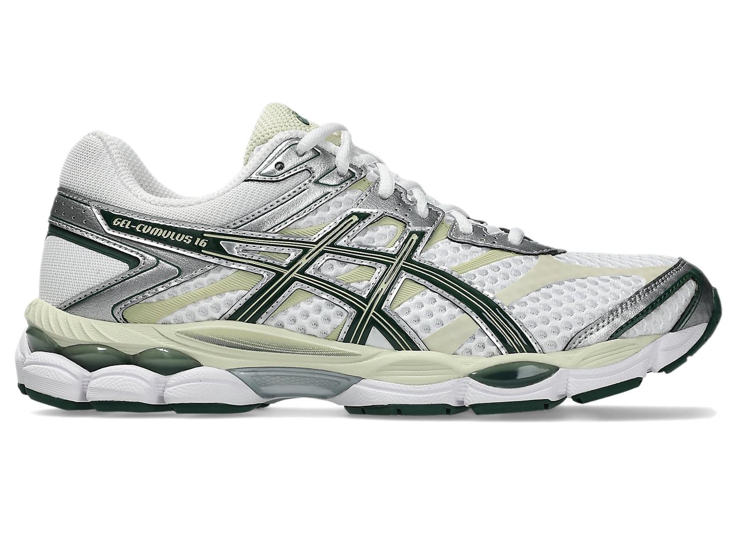 Asics Gel-Cumulus 16 White/Forest Night Sko Hvit Og Grønn - modostore.no