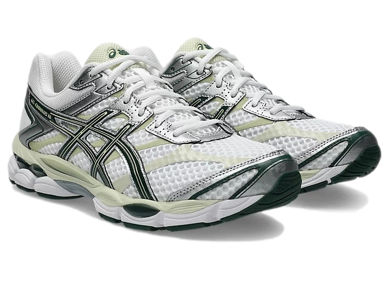 Asics Gel-Cumulus 16 White/Forest Night Sko Hvit Og Grønn - modostore.no