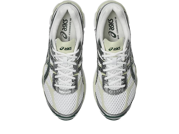 Asics Gel-Cumulus 16 White/Forest Night Sko Hvit Og Grønn - modostore.no
