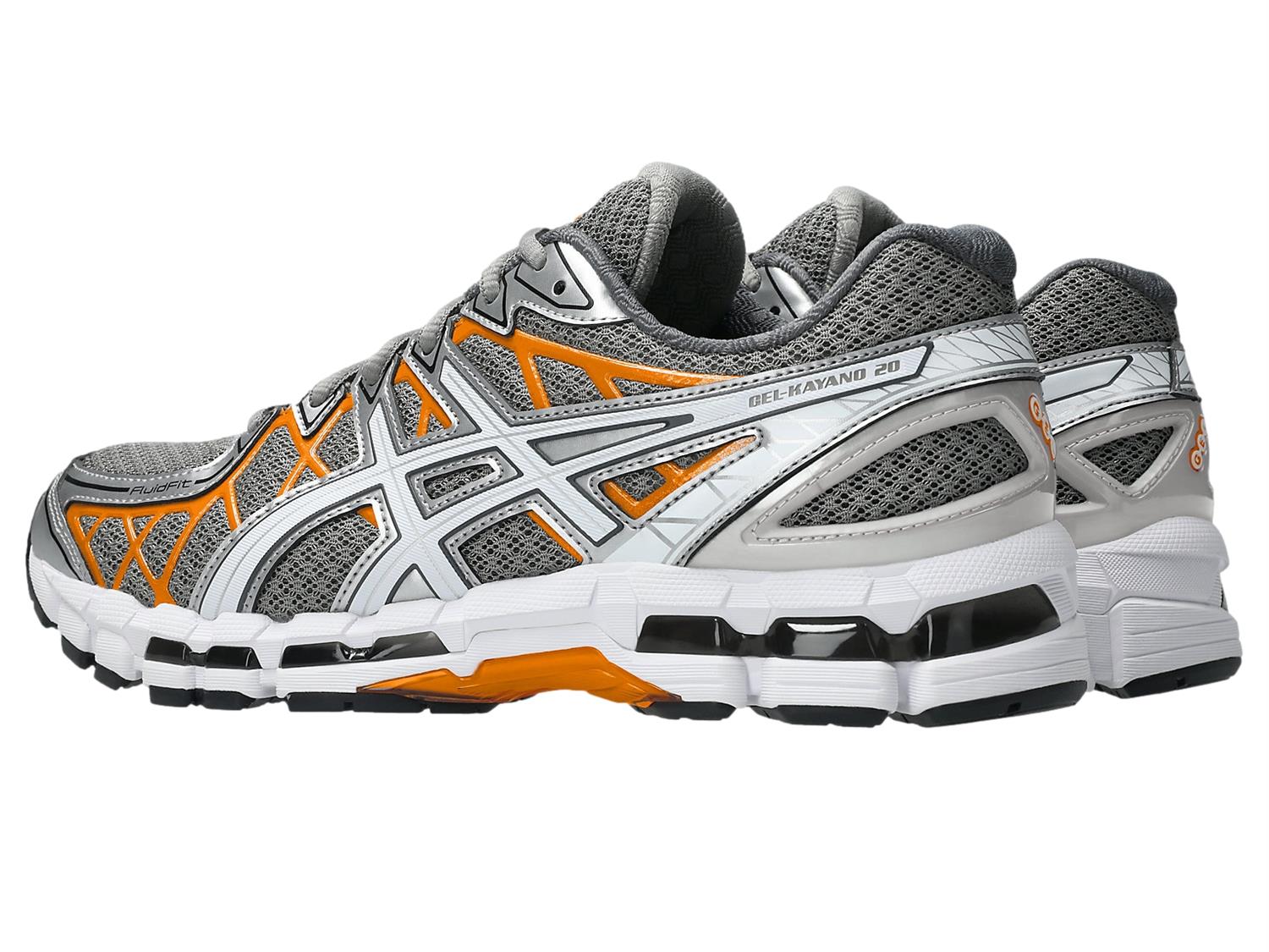 Asics Gel-Kayano 20 Clay Grey/White Sko Grå Og Oransje - modostore.no