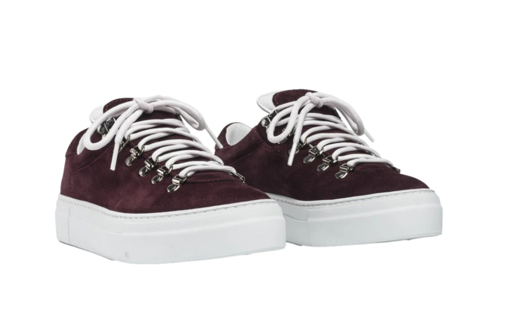 Diemme Marostica Low Platform Dark Cherry Suede Sko Vinrød - modostore.no