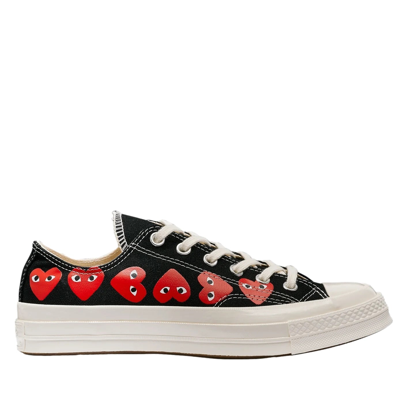 Comme des Garcons Play x Converse CDG Multi Heart Low Top Sko Sort - modostore.no